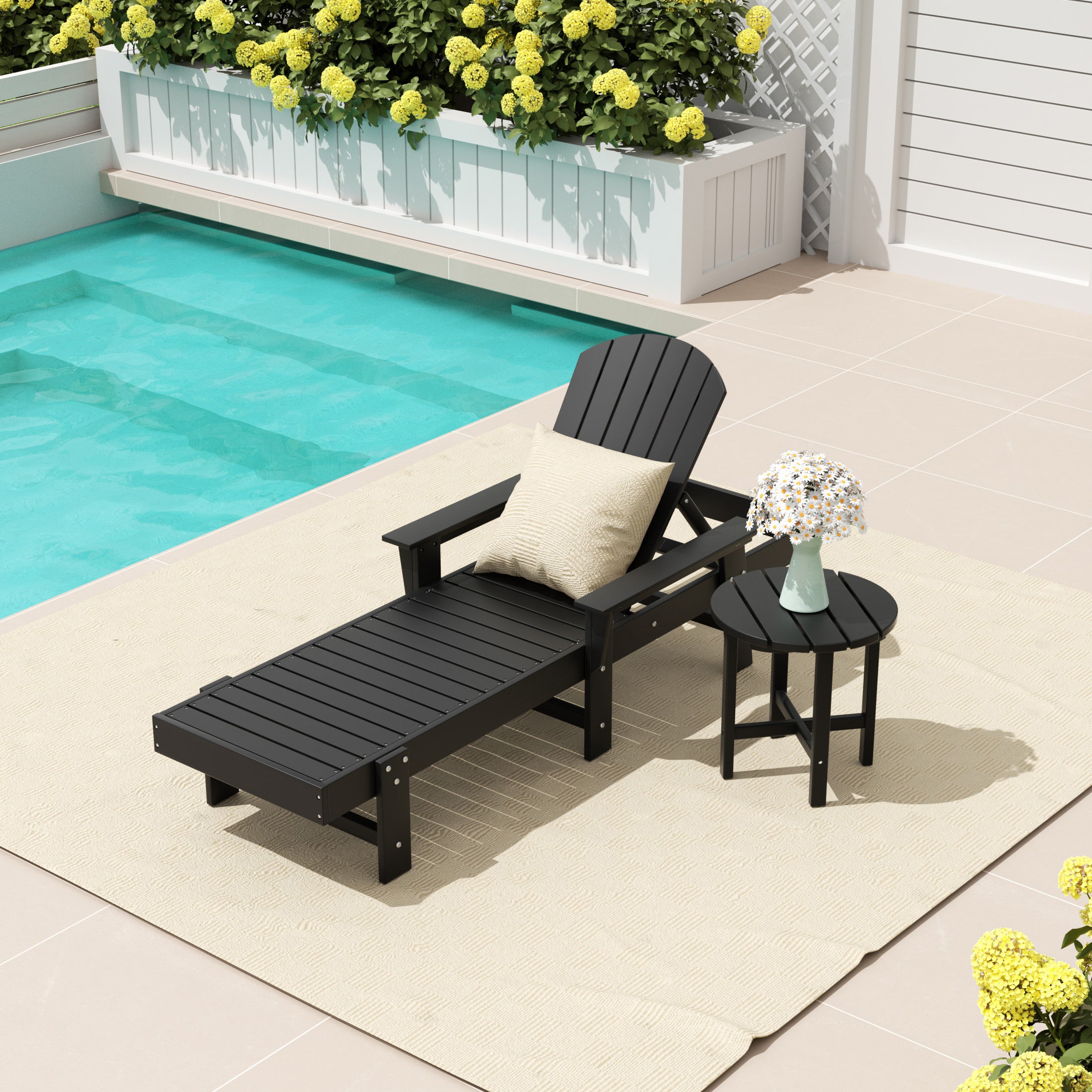 Portside 2 Piece Adirondack Reclining Chaise Lounge With Arms