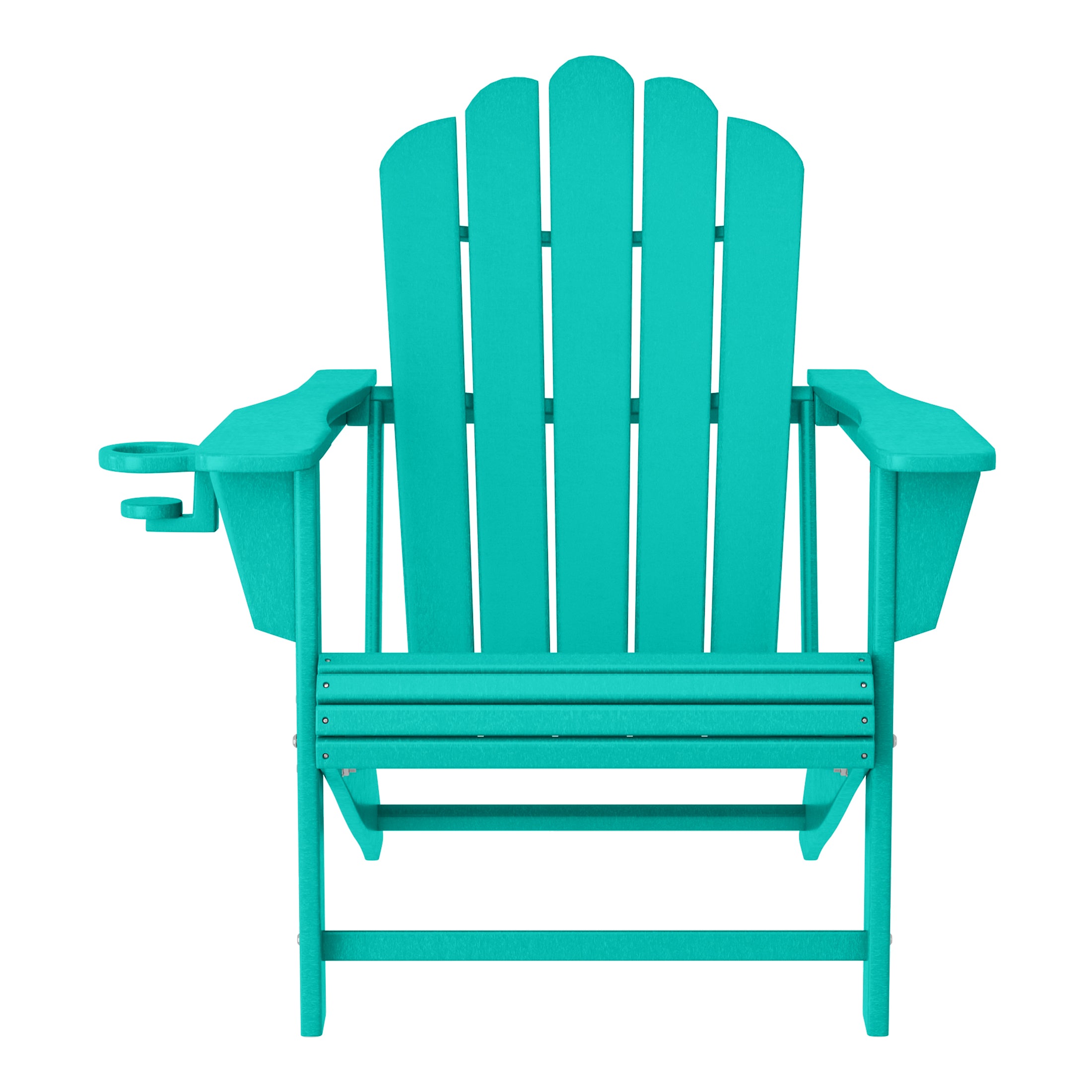 Lakeview 3-Piece Outdoor Patio HDPE Adirondack Chair With Cup Holder and Table Set