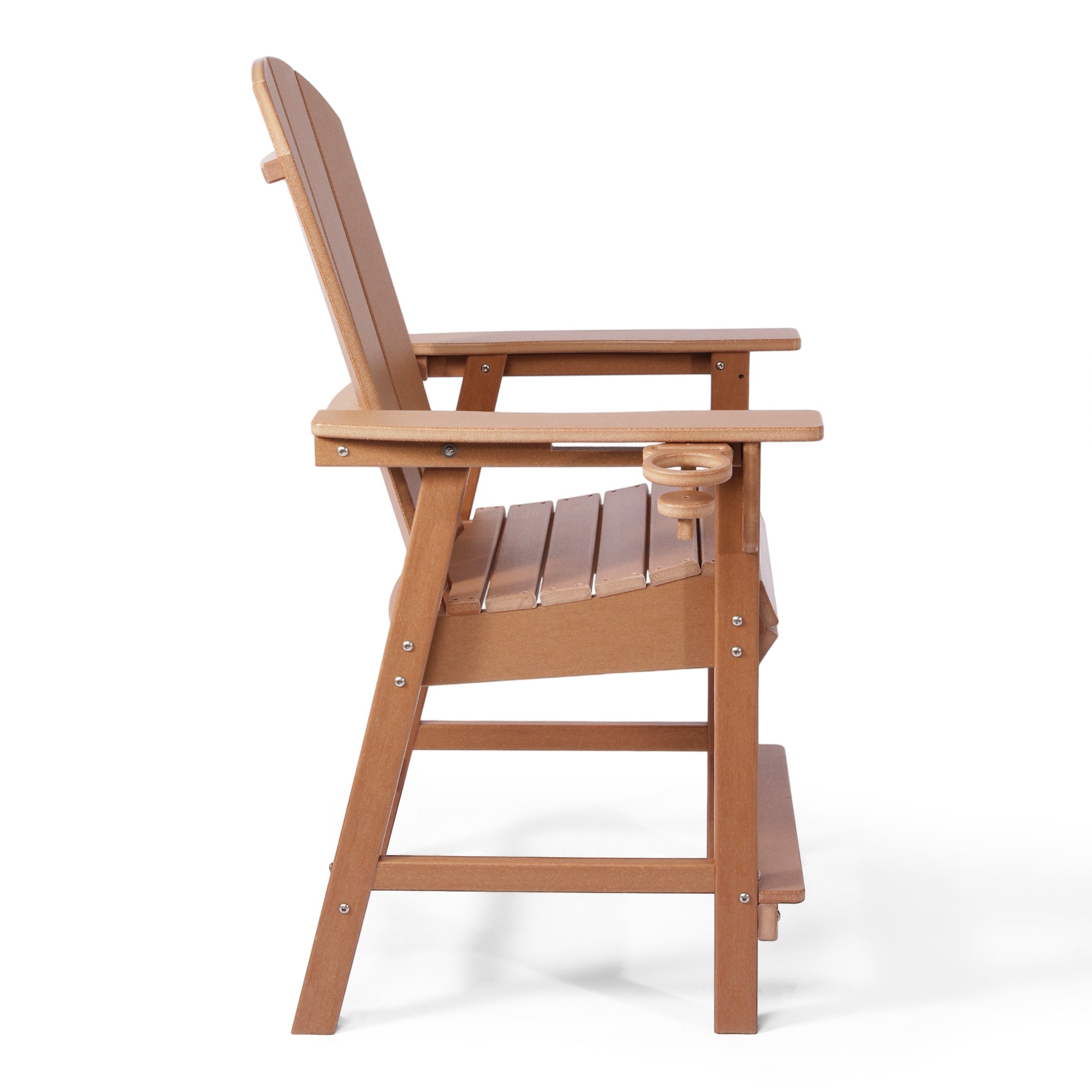 Paradise Outdoor HDPE  Tall Adirondack Counter Height Bar Chair With Cup Holder