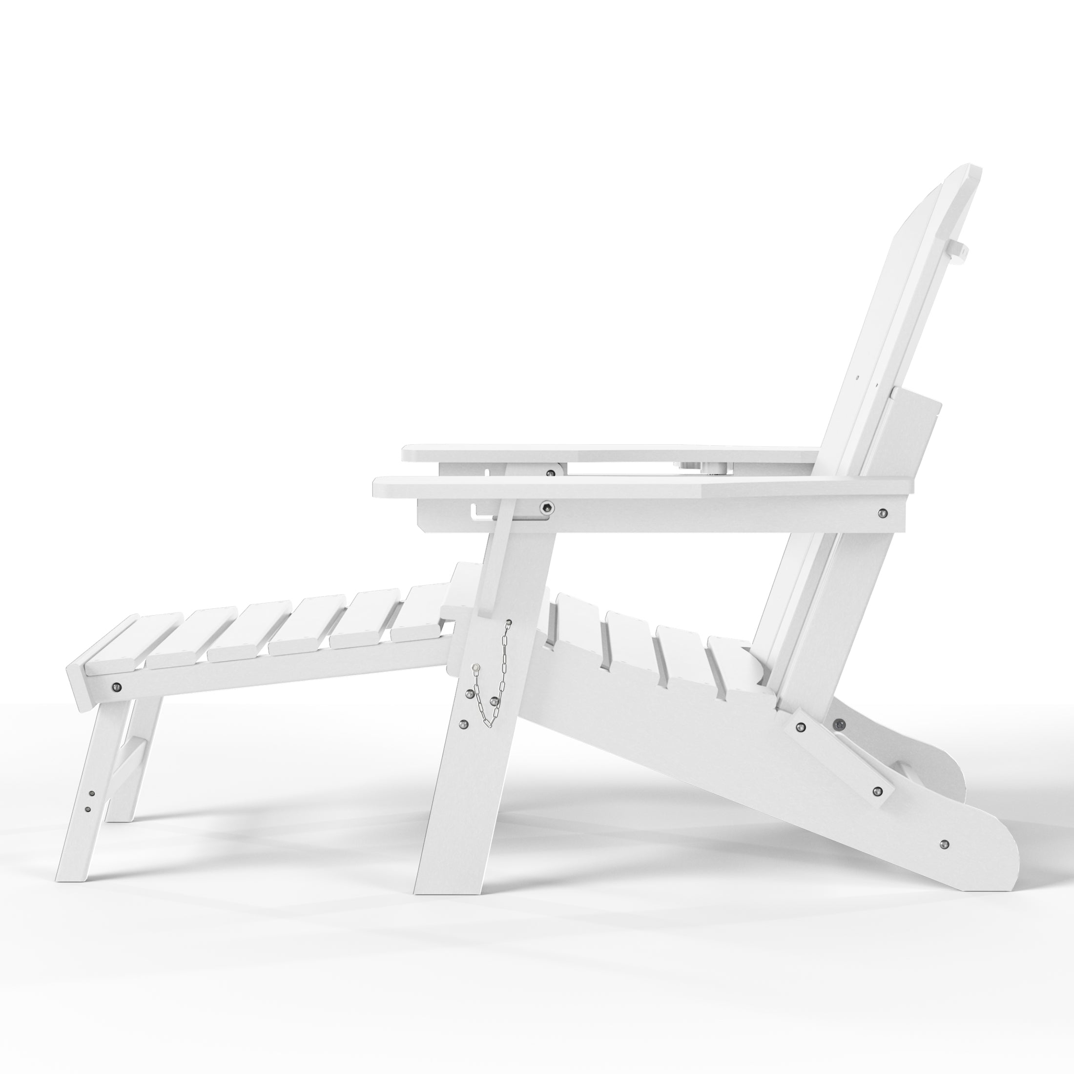 Paradise Folding Adjustable Adirondack Chair with Retractable Ottoman and Cup Holder