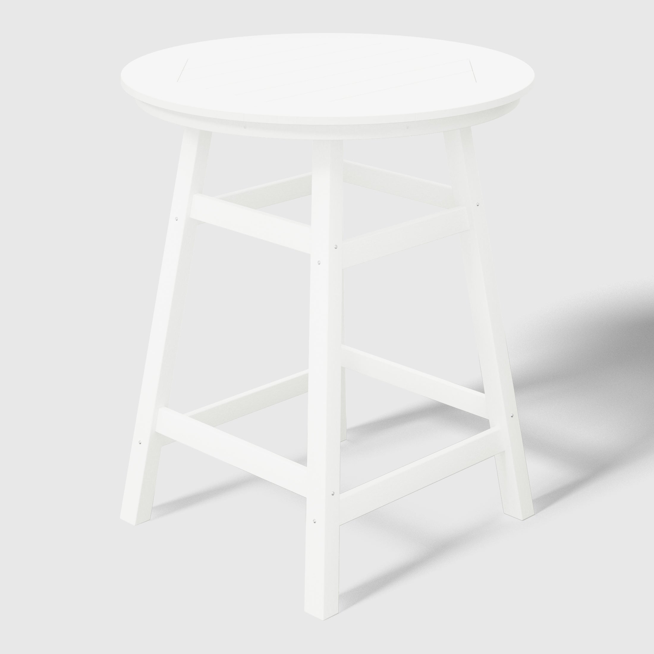 Paradise 5-Piece HDPE Outdoor Patio Dining Bar Bistro Table Set with Counter High Round Bar Stools
