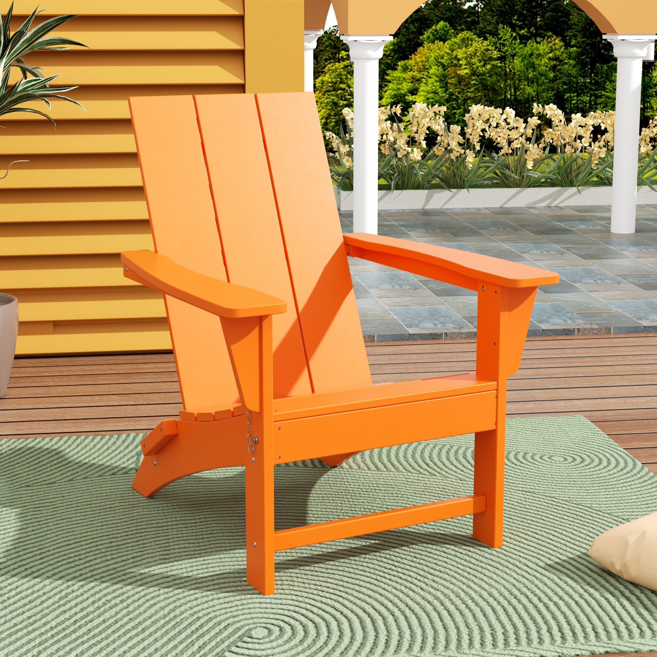 Palms HDPE Modern Outdoor Patio Folding Adirondack Chair