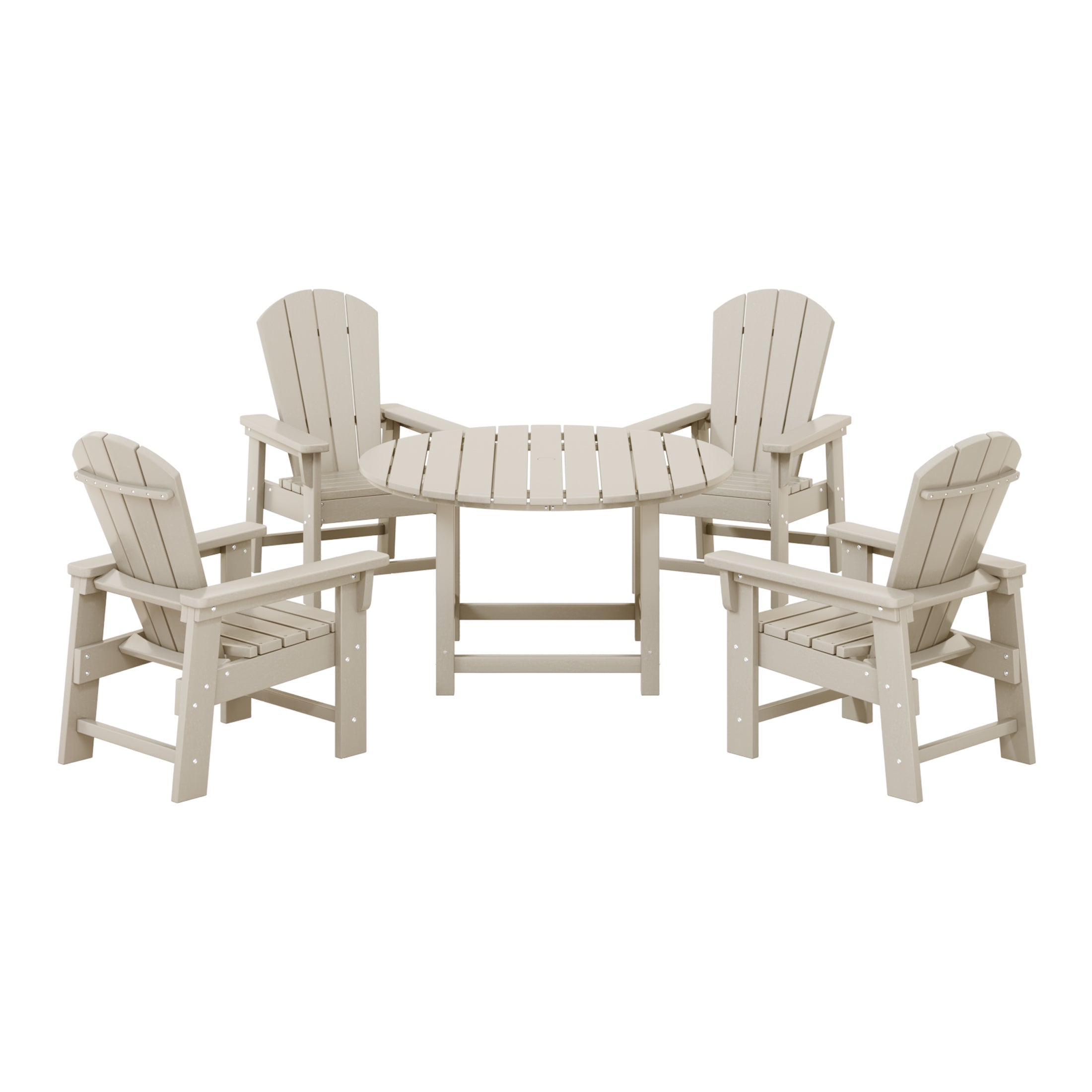 Paradise Kids 5-Piece HDPE Outdoor Patio Round Dining Table and Chairs Set