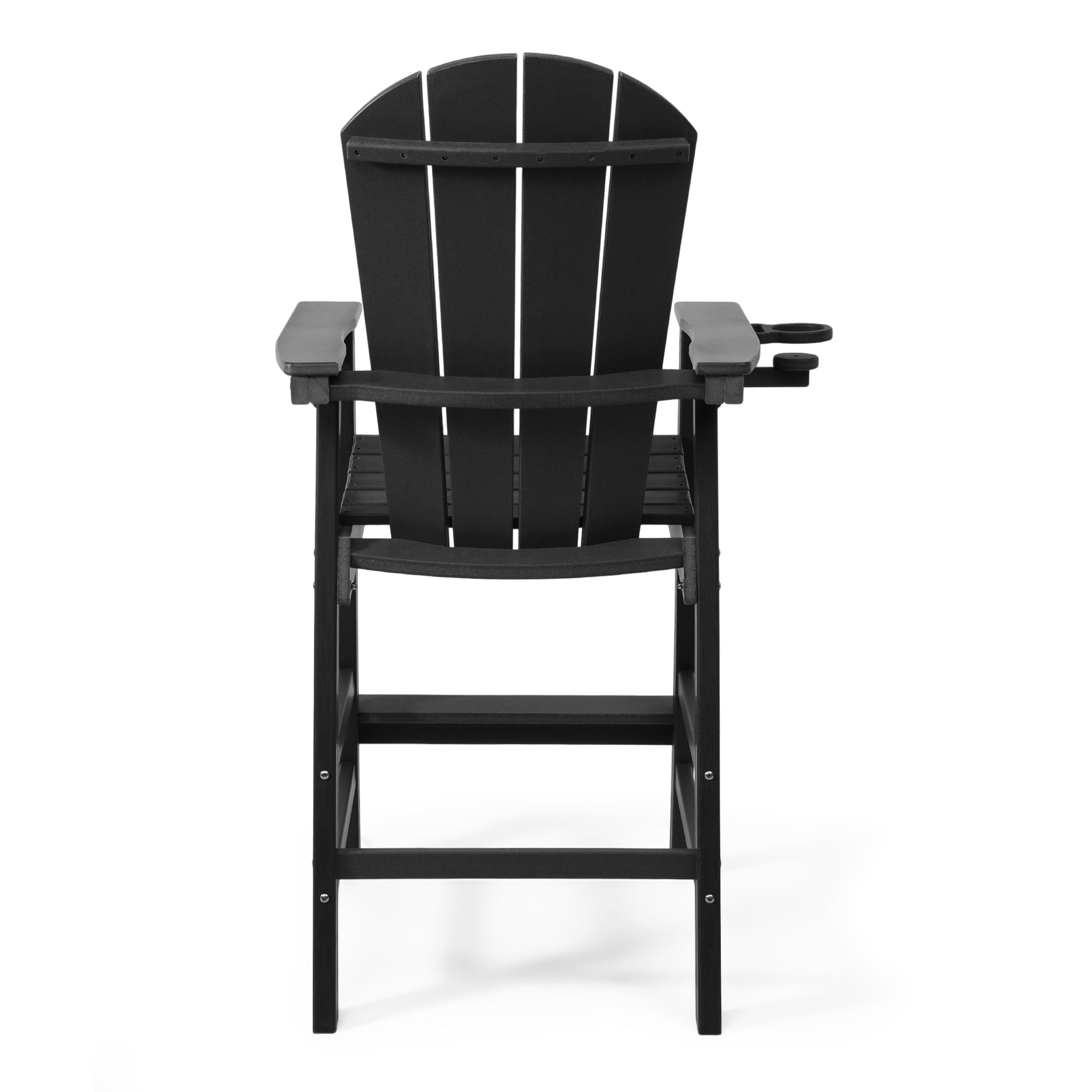 Paradise Outdoor HDPE Tall Adirondack Bar Height Chair With Cup Holder