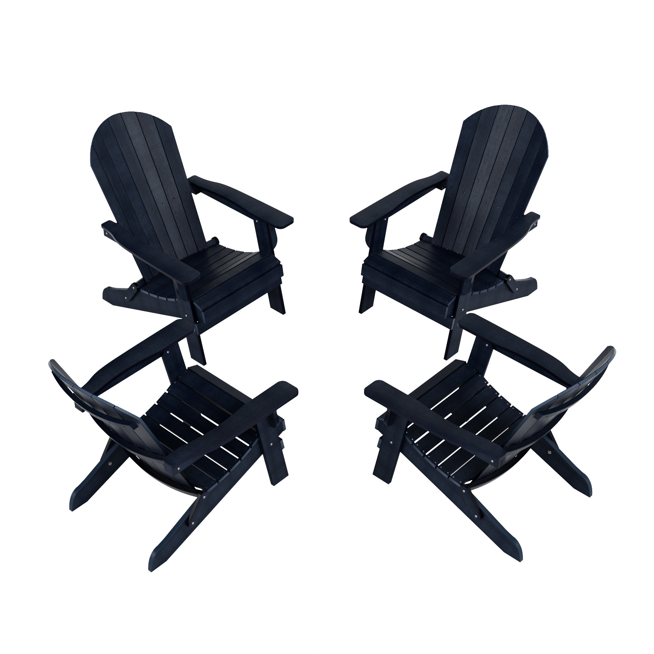 Florence Outdoor Folding Adirondack Seashell Chair (Set of 4)