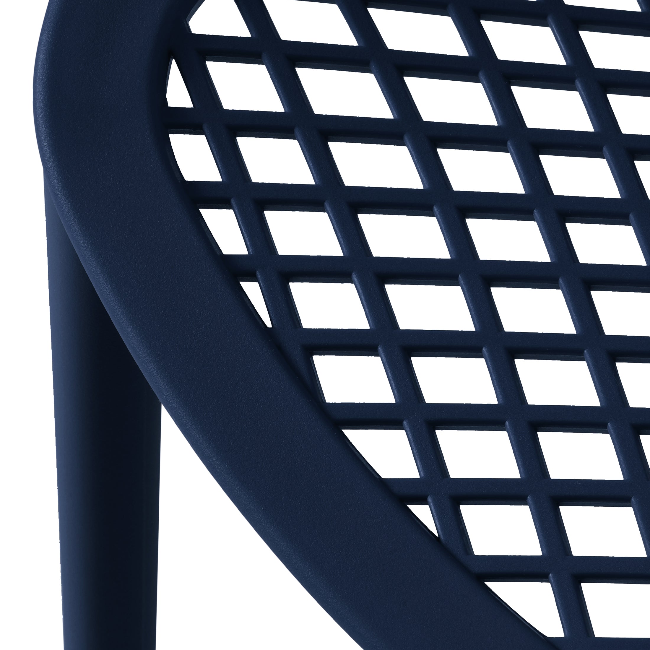 Sunshine 3-Piece Outdoor Round Metal Dining Table Set And Stackable Resin Patio Dining Side Chairs