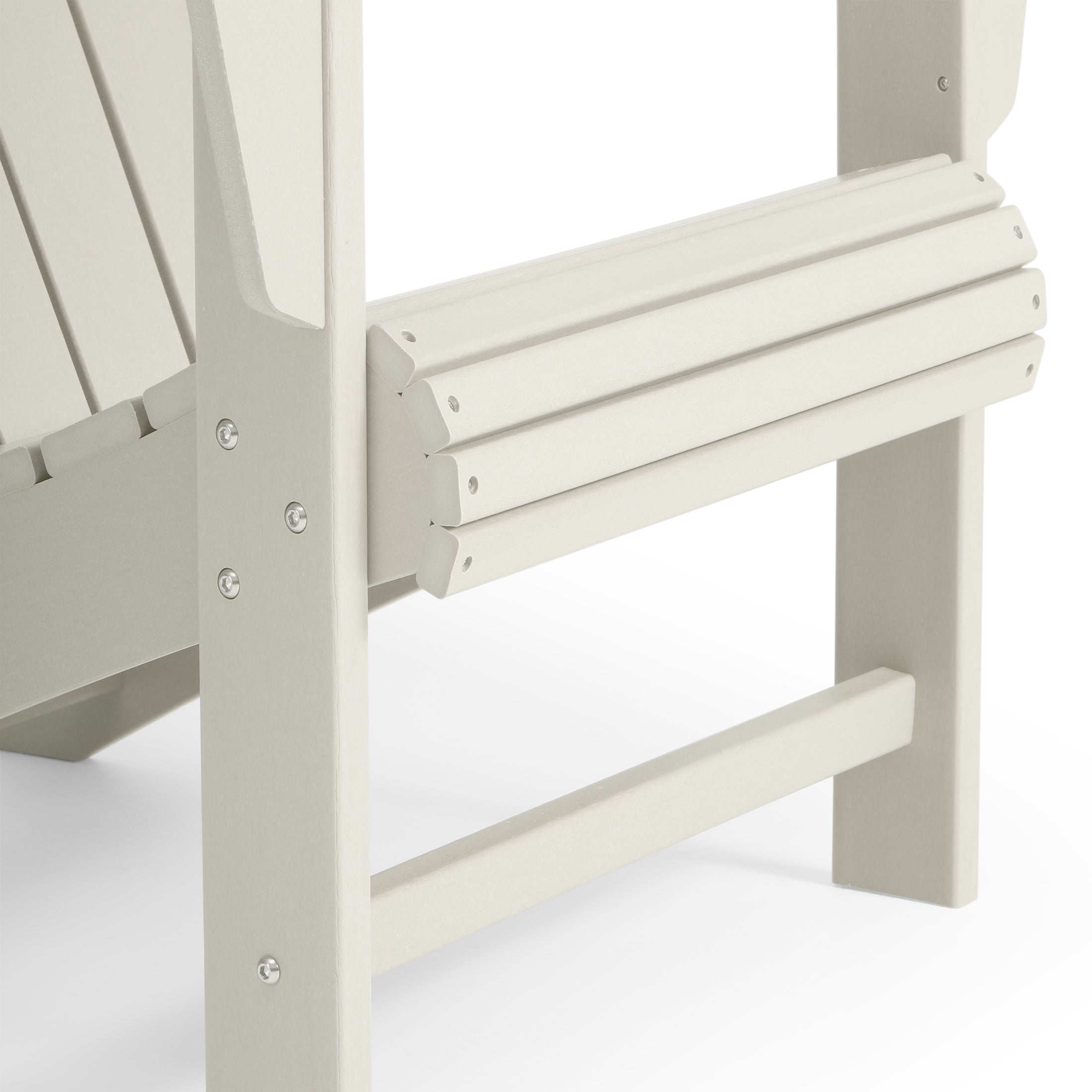 Lakeview 4-Piece Outdoor Patio HDPE Adirondack Chairs With Ottomans and Cup Holder Set