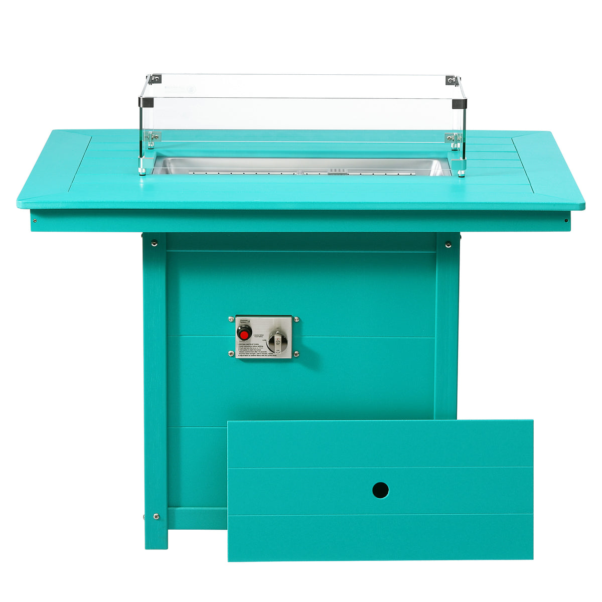 Sol 46" Modern Outdoor Patio Gas Propane Rectangular Fire Pit Table