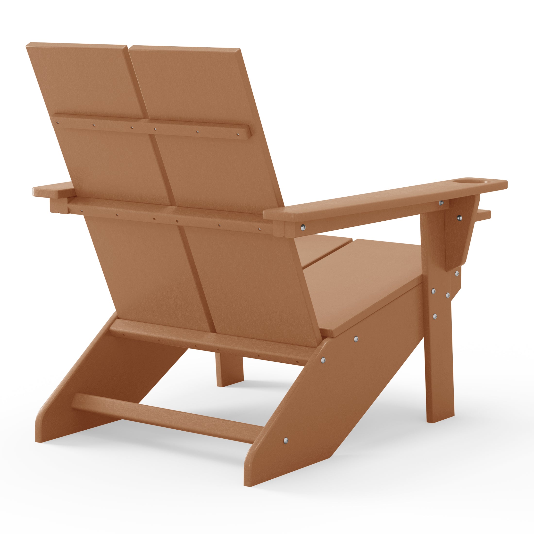Seaview Outdoor HDPE Modern Adirondack Chair with Cup Holder (Set of 2)