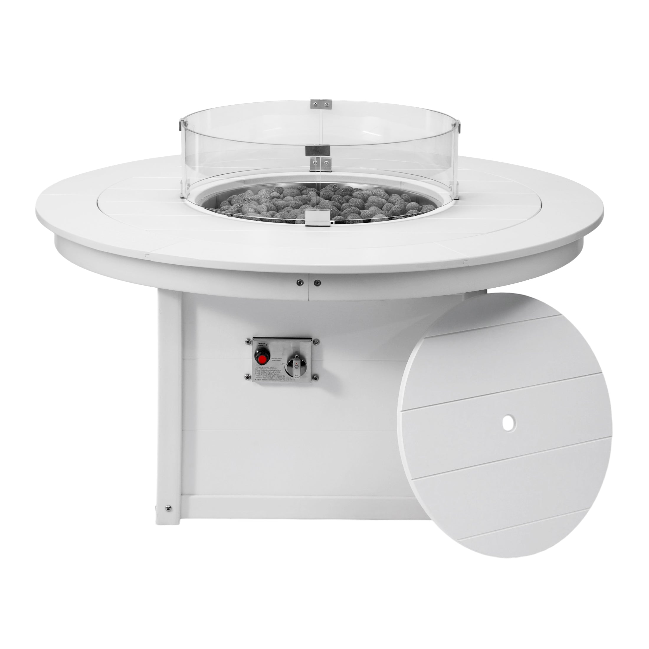 Sol 47" Modern Outdoor 55,000 BTU Patio Propane Round Fire Pit Table