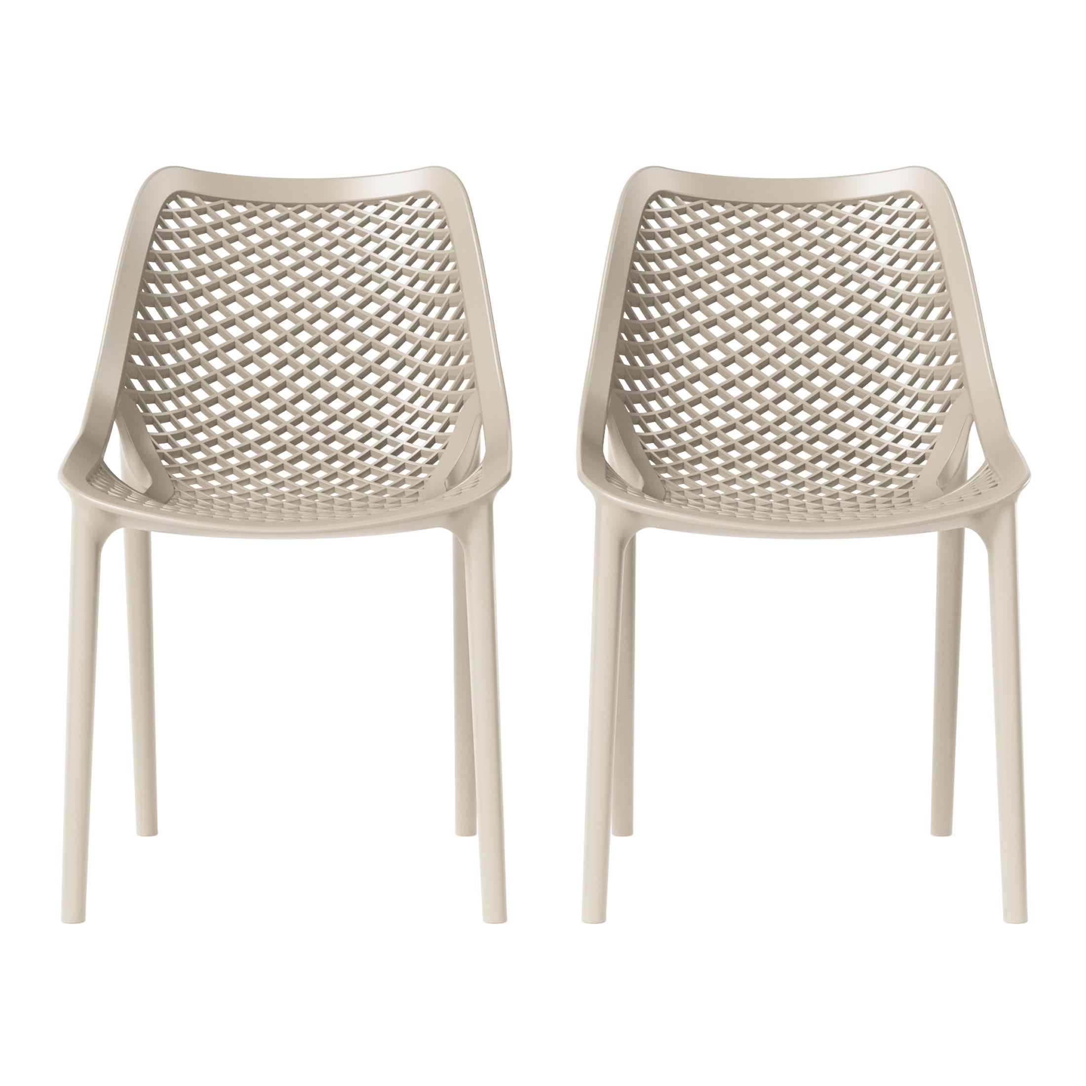 Sunshine Outdoor Stackable Modern Plastic Dining Chairs (Set of 2)