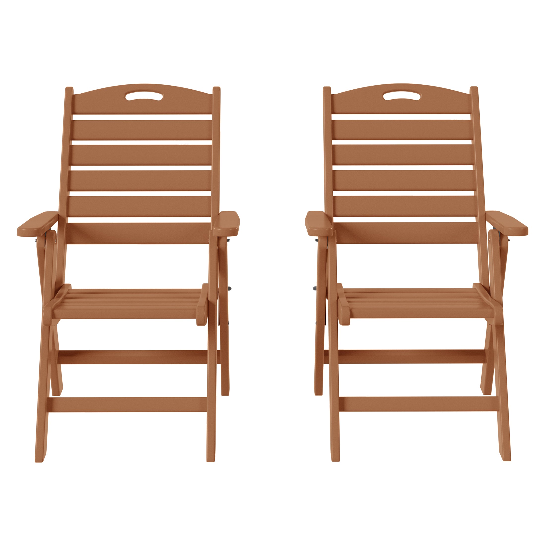 Cayman HDPE Adjustable Highback Folding Outdoor Patio Dining Chairs Set of 2