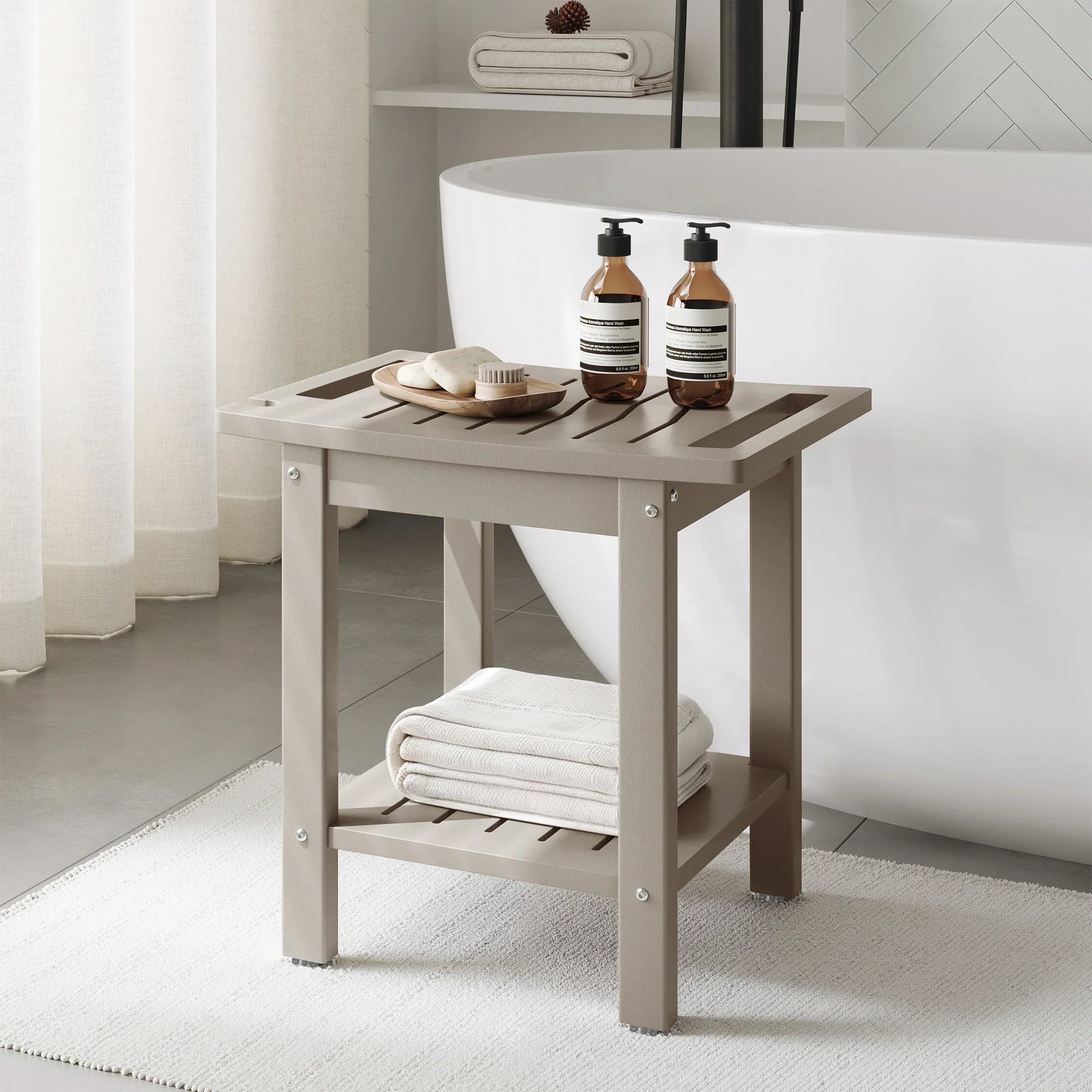Ventura HDPE Poly Plastic Waterproof Bathroom Shower Bench