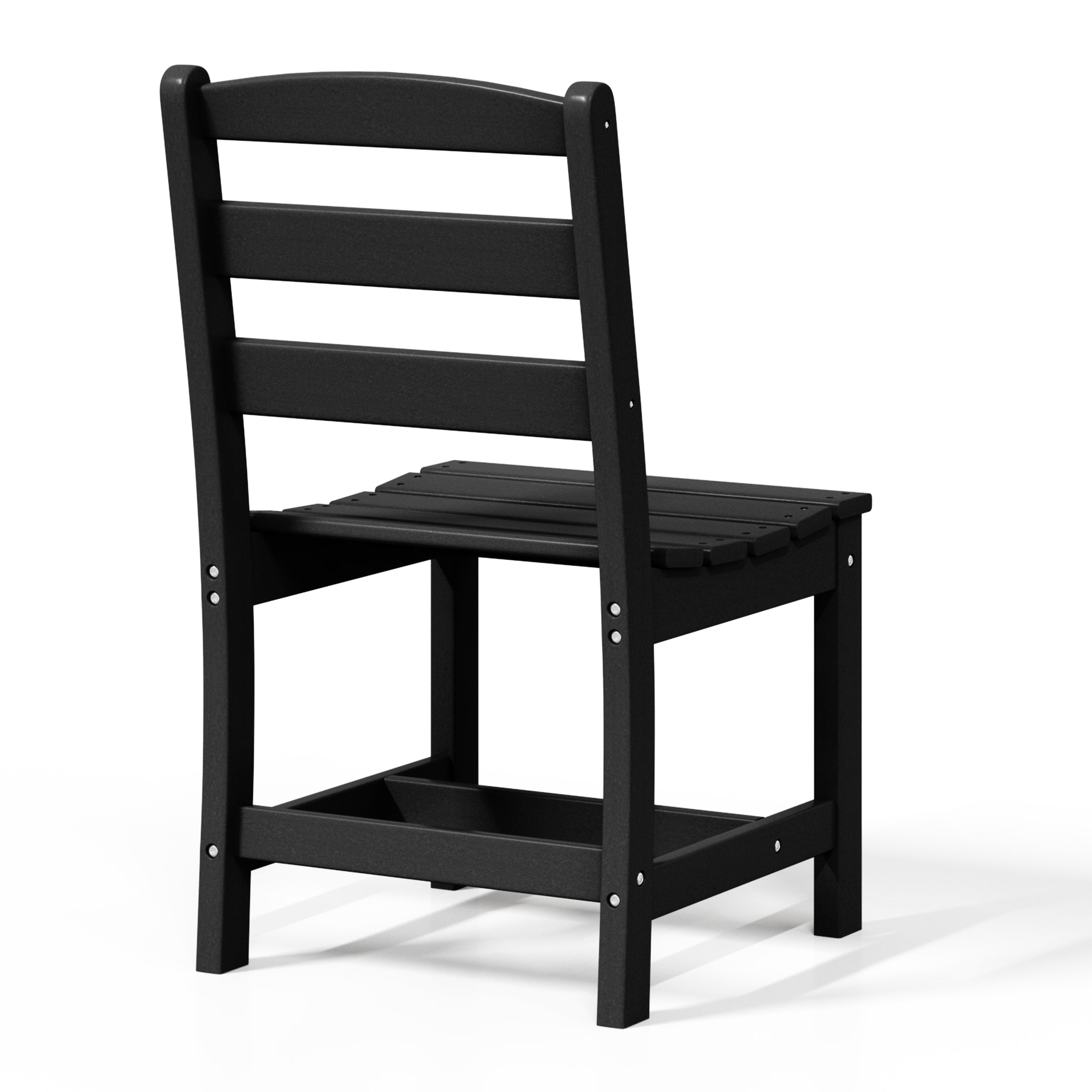 Palms 5-Piece HDPE Outdoor Square Patio Dining Table Set with Armless Side Chairs