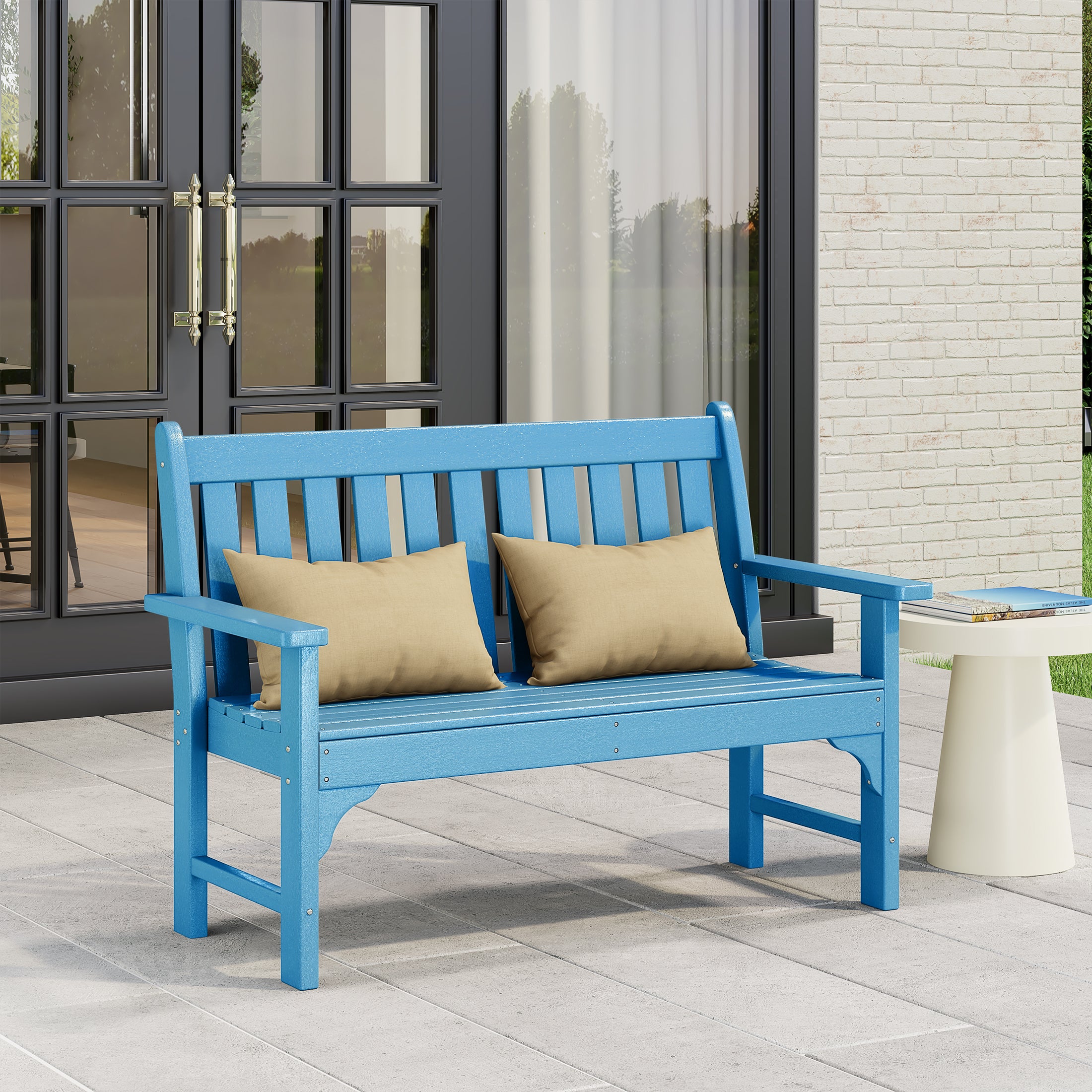 Paradise Outdoor 2-Person All-Weather HDPE Front Porch Garden Bench