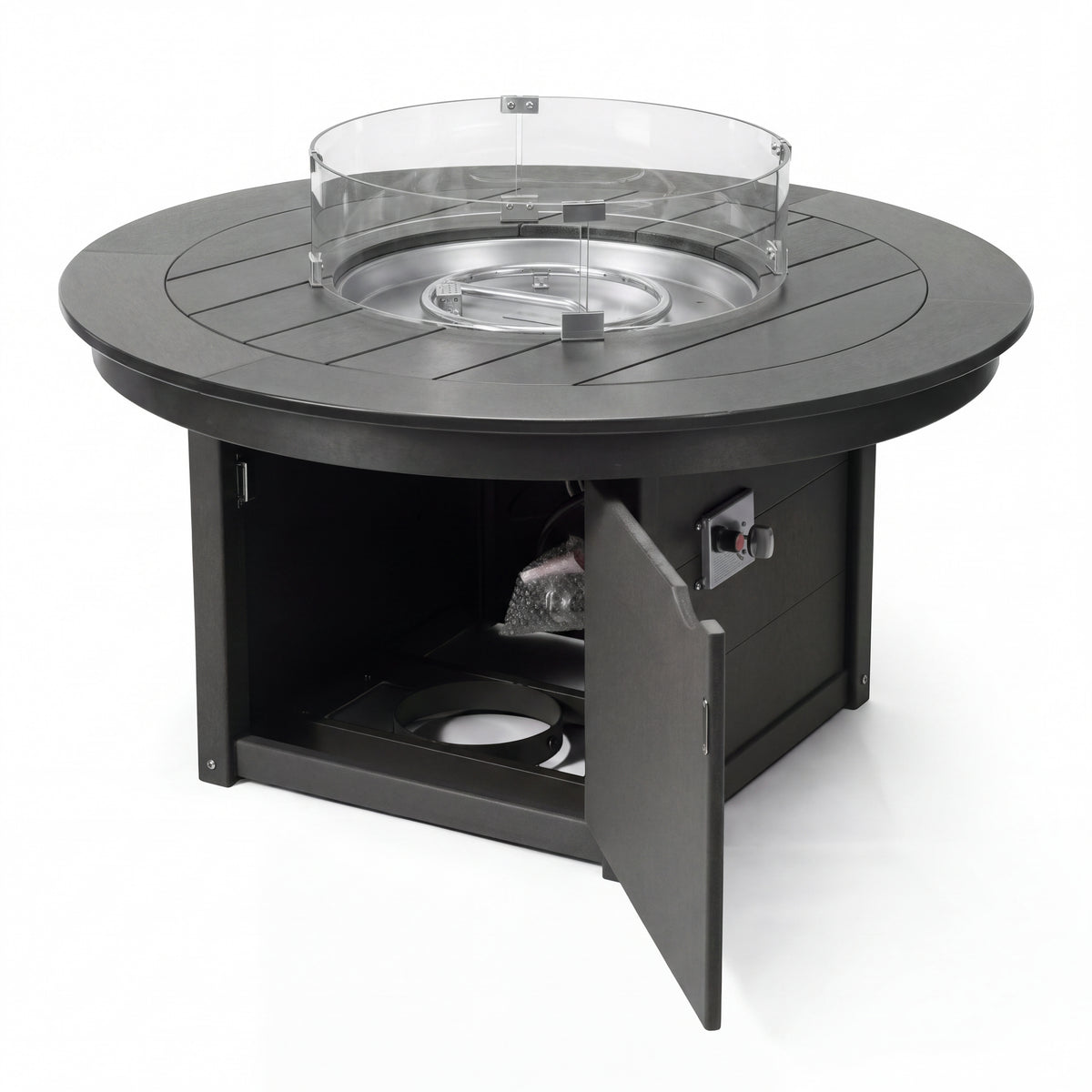 Sol 47" Modern Outdoor 55,000 BTU Patio Propane Round Fire Pit Table