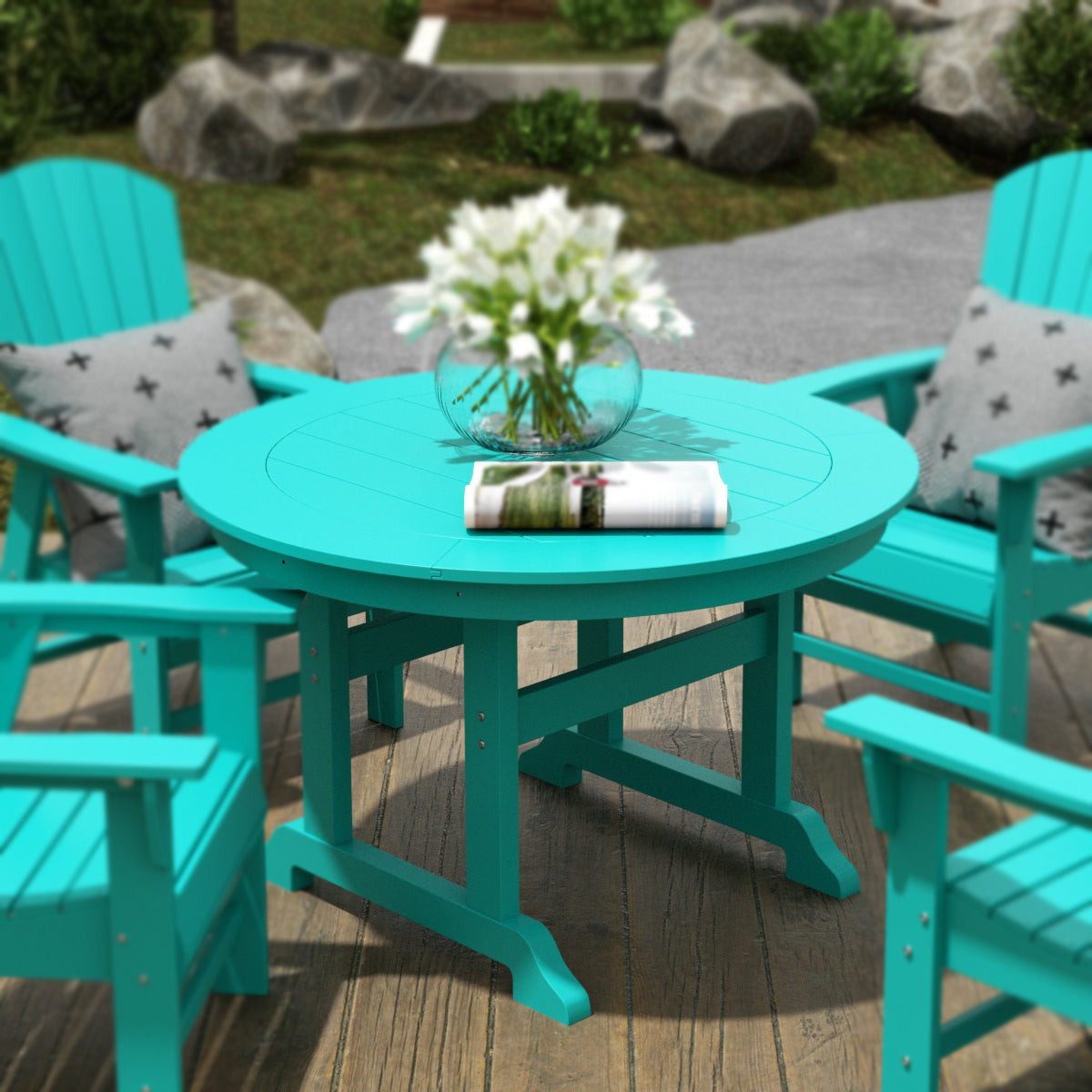 Paradise 47" Outdoor Patio Round Dining Table