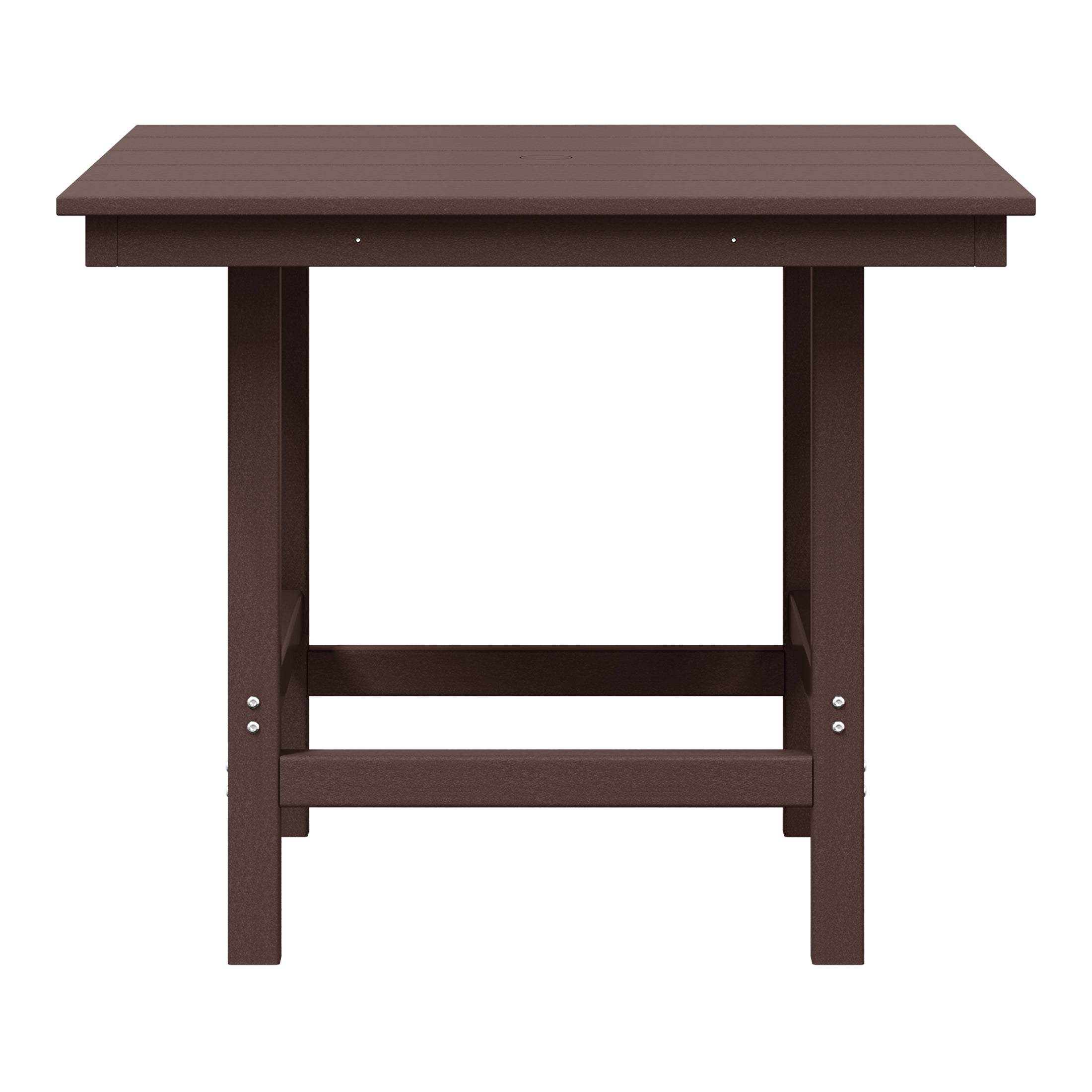 Palms Outdoor HDPE 36" Square Patio Dining Table with Umbrella Hole