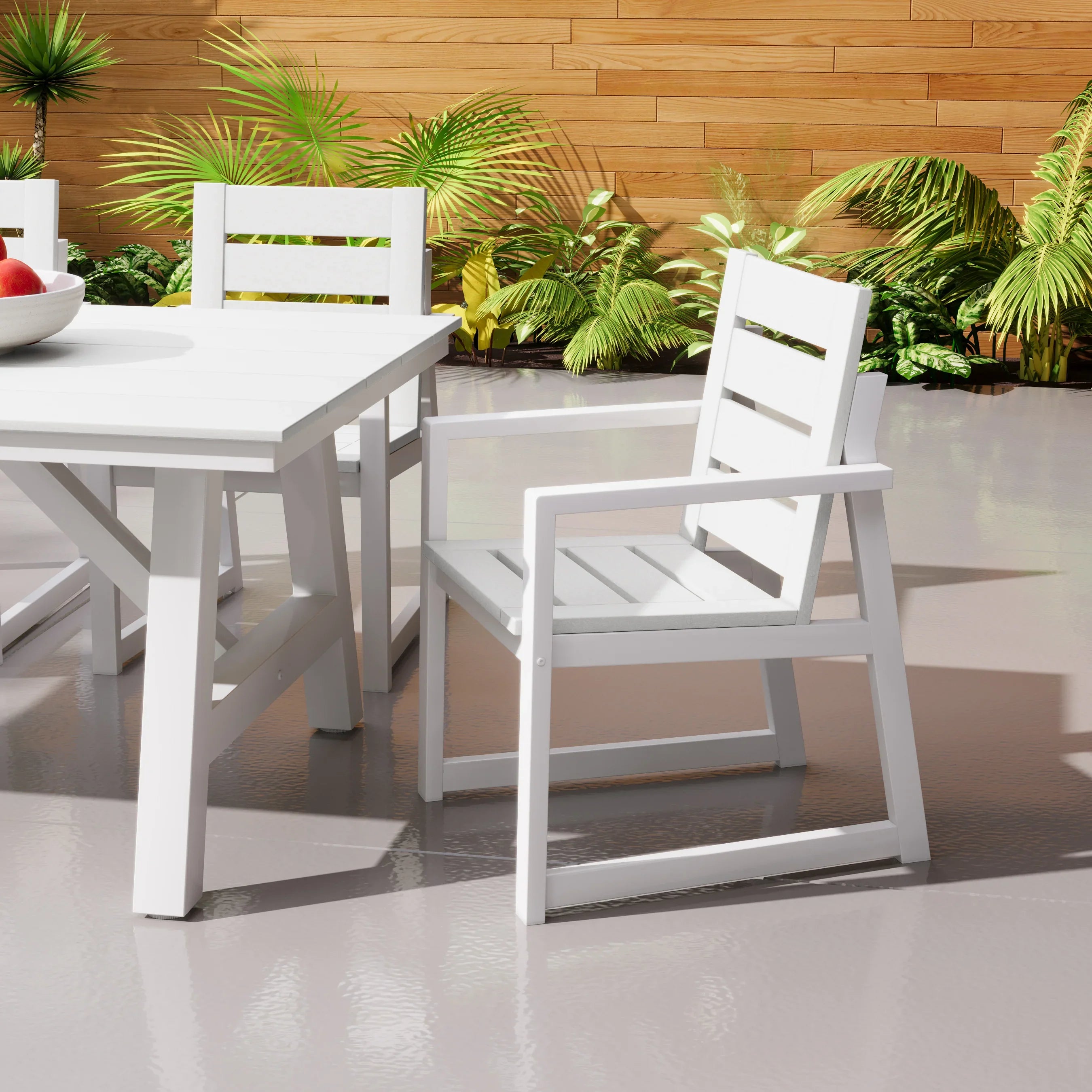 Stinson HDPE Outdoor Patio Dining Arm Chair