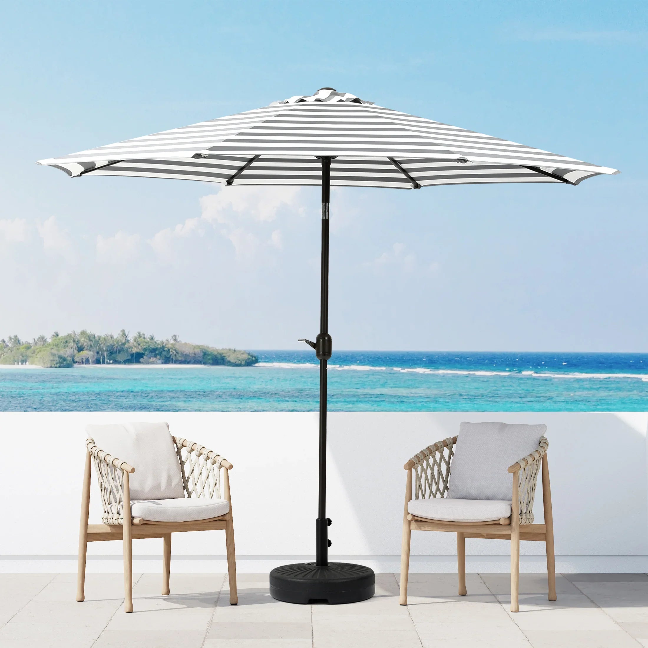 9 Ft Patio Umbrella for Outdoor Shade, Coffee 9 Ft Patio Umbrella for Outdoor Shade, Coffee