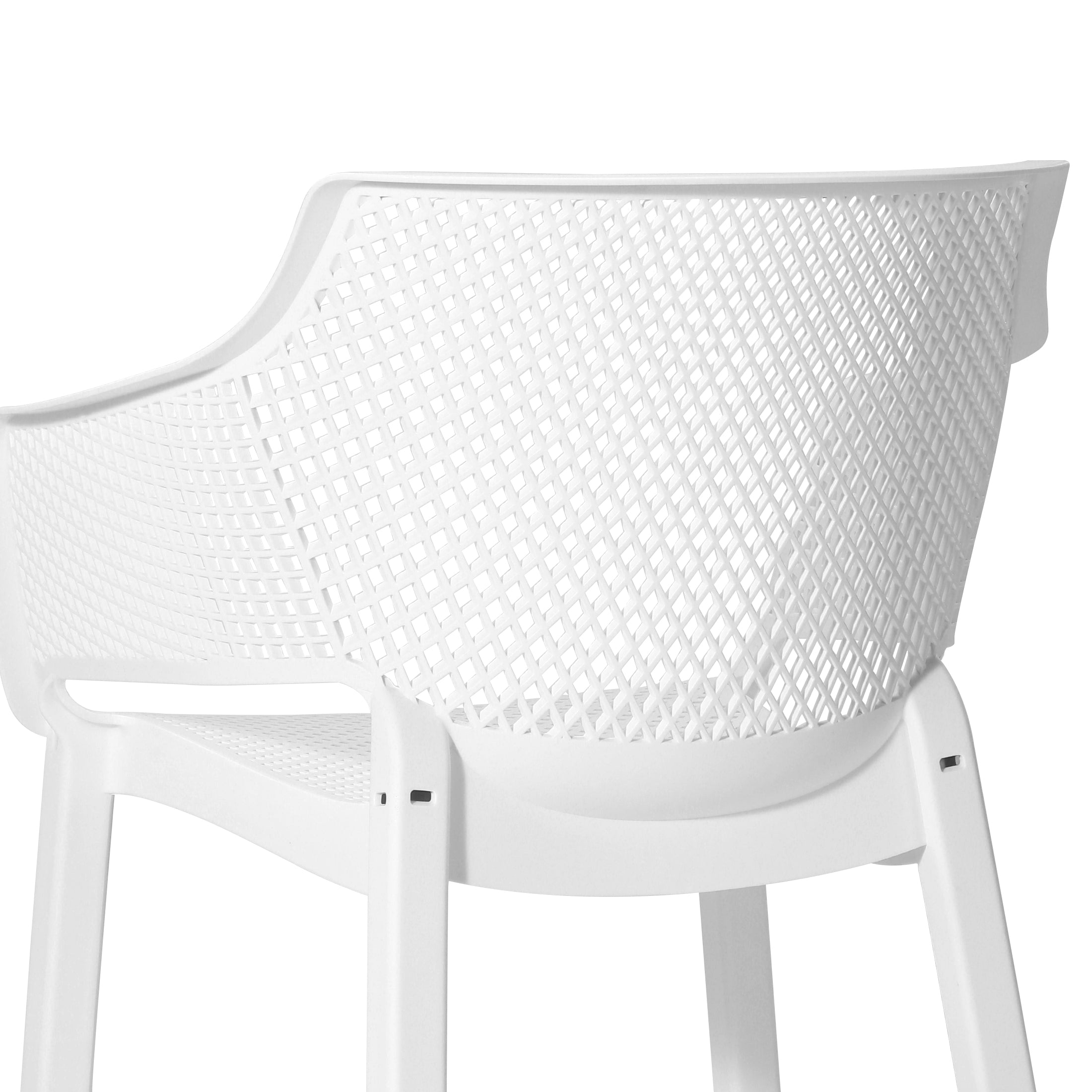 Sunshine Outdoor Modern Stackable Plastic Resin Patio Dining Armchair (Set of 4)