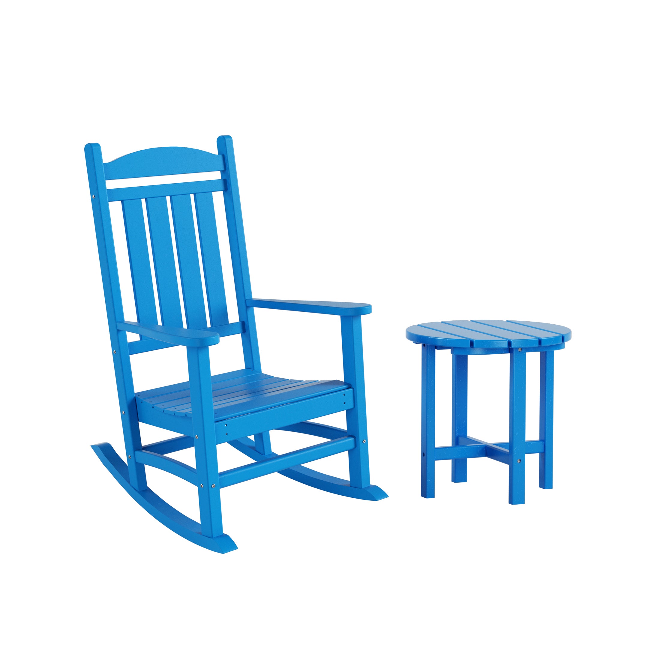 Paradise Outdoor Patio Porch Rocking Chair with Side Table Set