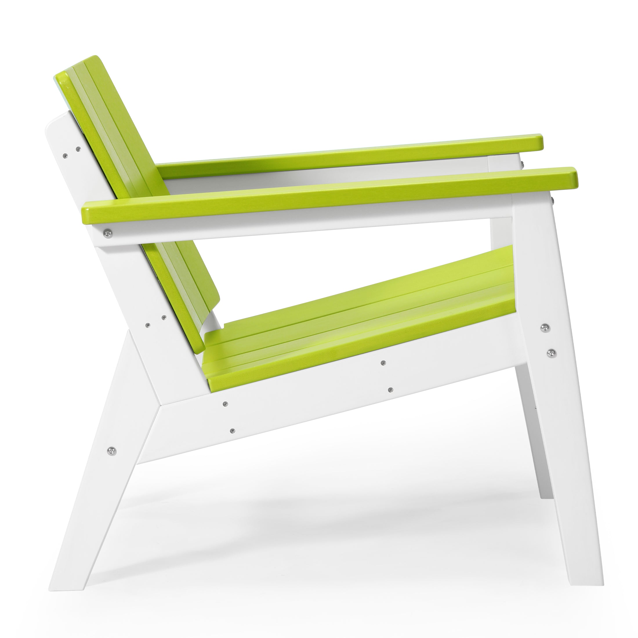 Seaside 3-Piece Outdoor HDPE Conversation Set with Deep Seating Chairs and Round Side Table