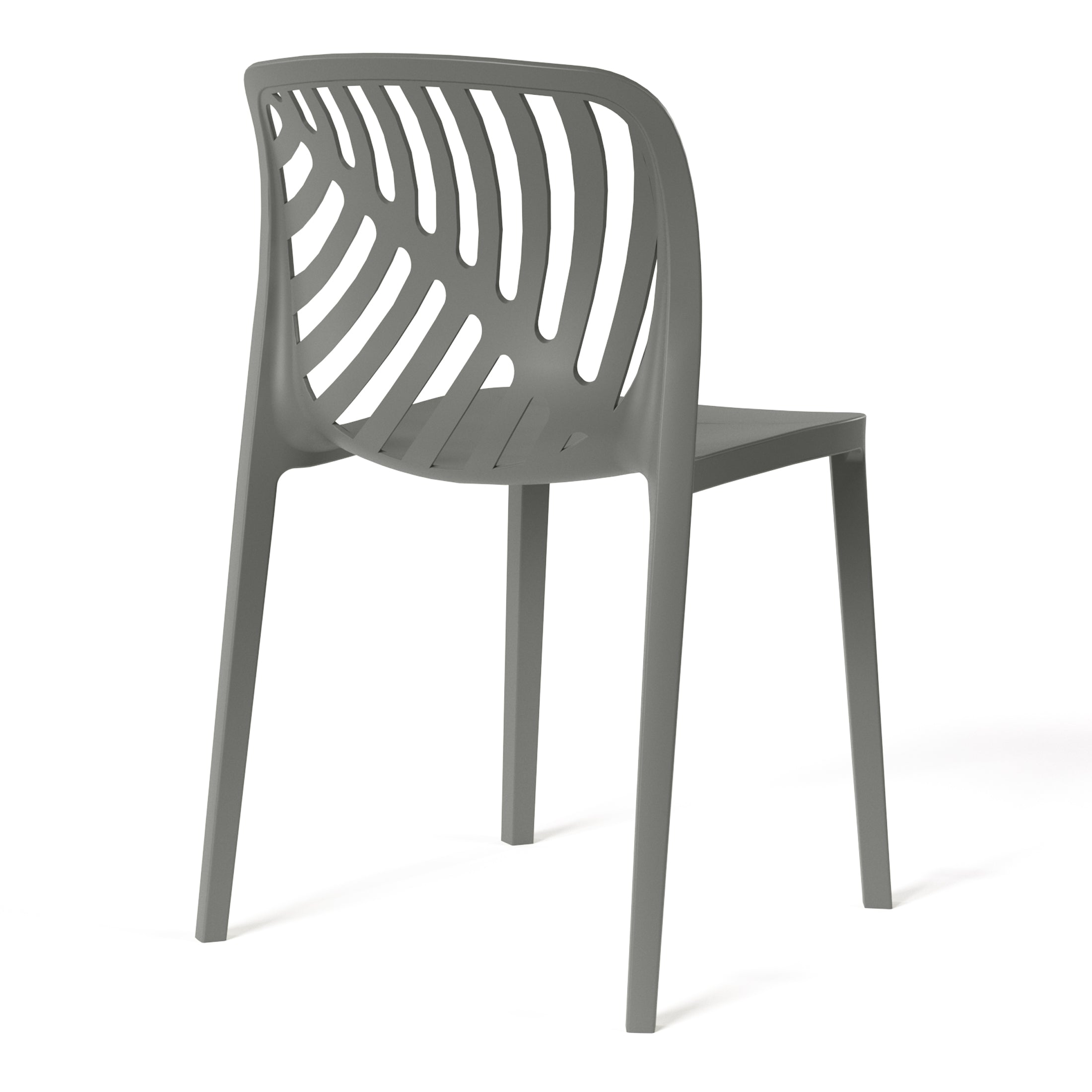 Sunshine Outdoor Modern Stackable Polypropylene Plastic Patio Bistro Dining Side Chairs (Set of 2)