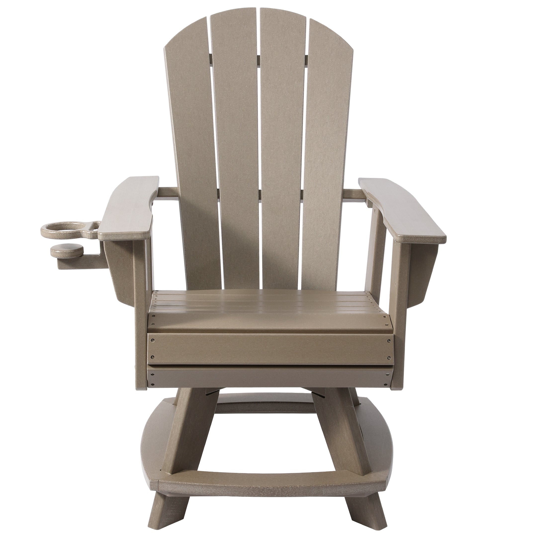 Paradise Outdoor HDPE Swivel Adirondack Patio Dining Chair With Cup Holder