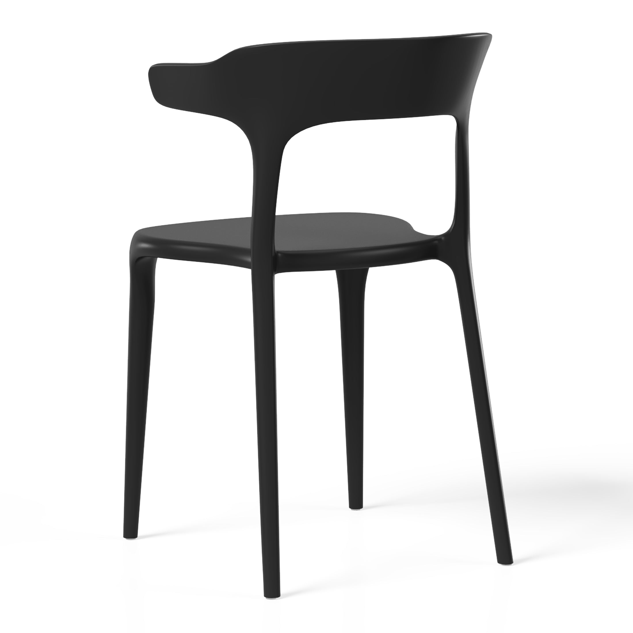 Sunshine Modern Stackable Resin Plastic Patio Dining Chair (Set of 2)