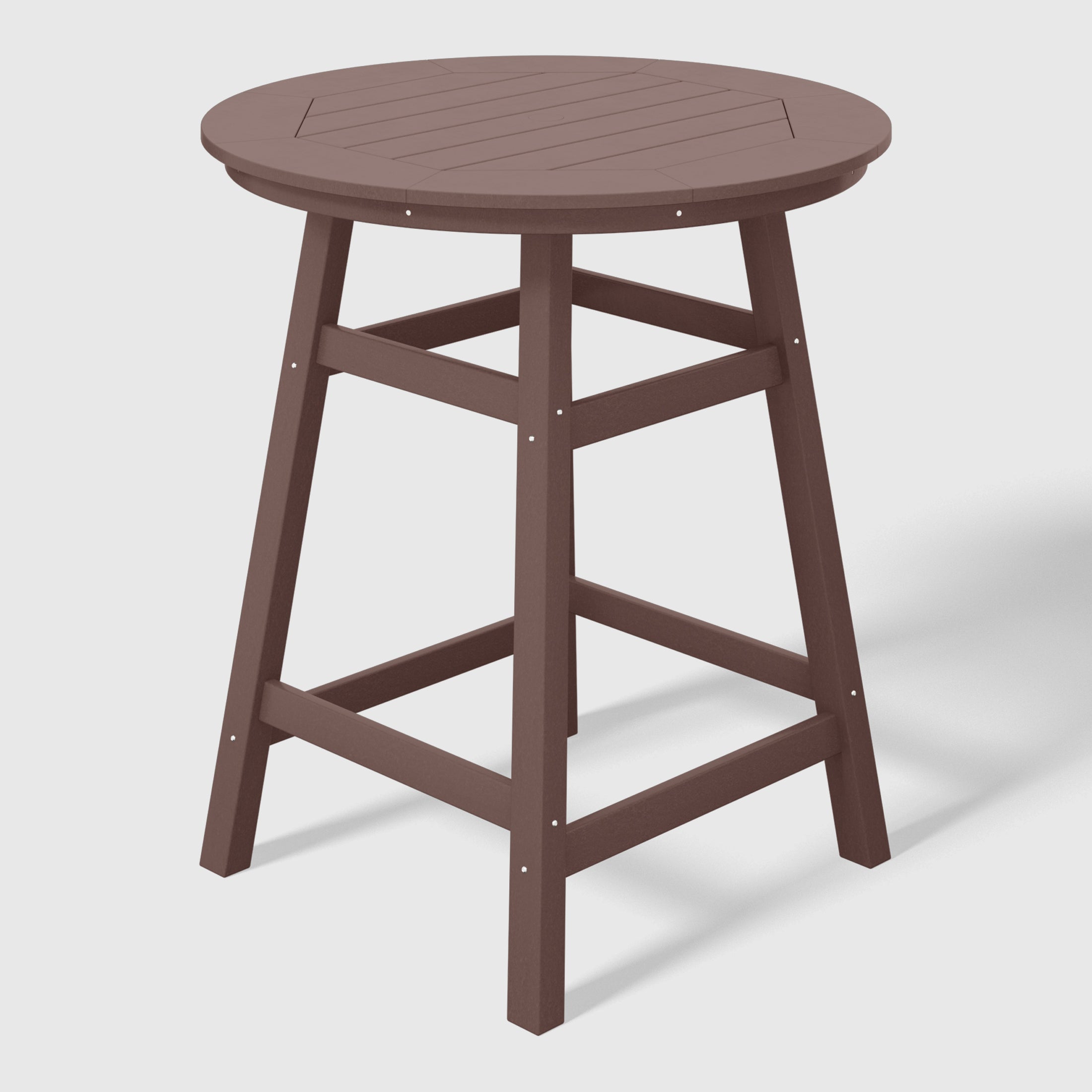 Paradise 5-Piece HDPE Outdoor Patio Dining Bar Bistro Table Set with Counter High Round Bar Stools