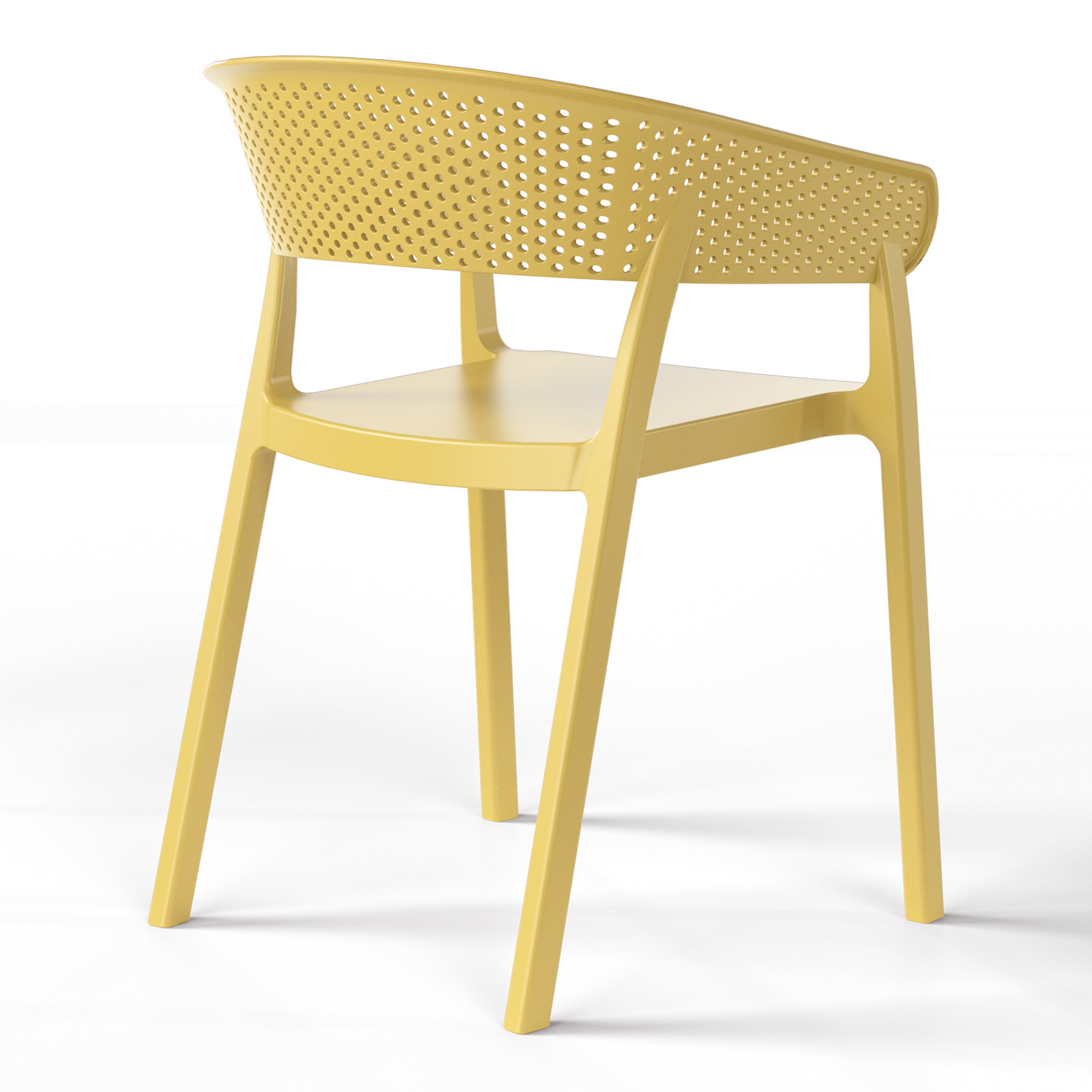 Sunshine Outdoor Modern Stackable Plastic Resin Patio Dining Armchair (Set of 2)