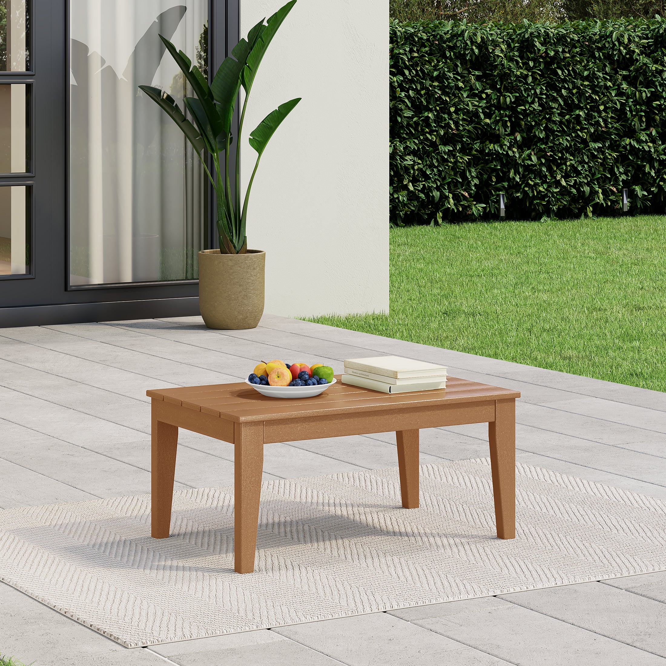 Paradise Low Outdoor HDPE Patio Rectangle Coffee Table