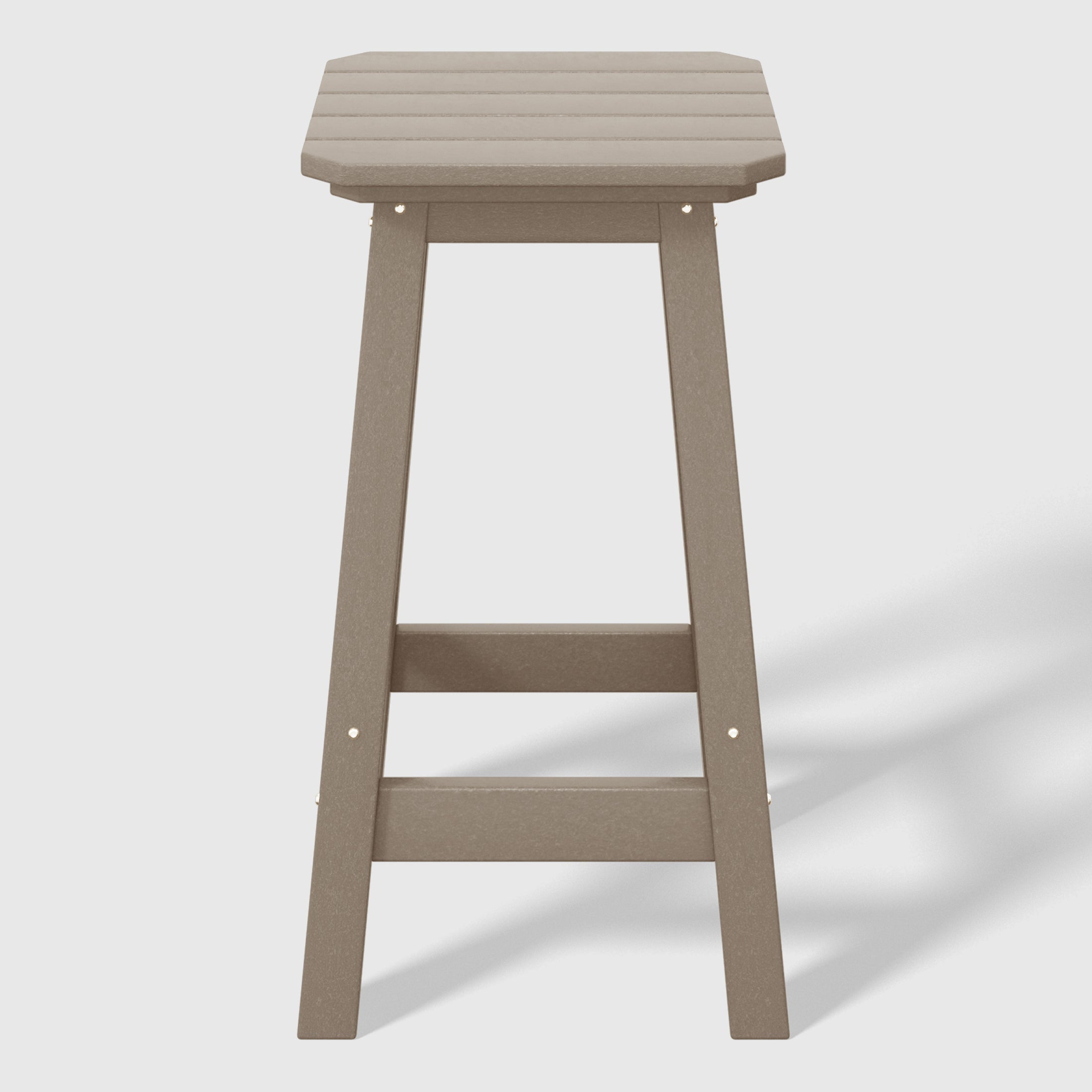 Paradise 24" HDPE Outdoor Patio Counter High Backless Square Bar Stools Set of 2