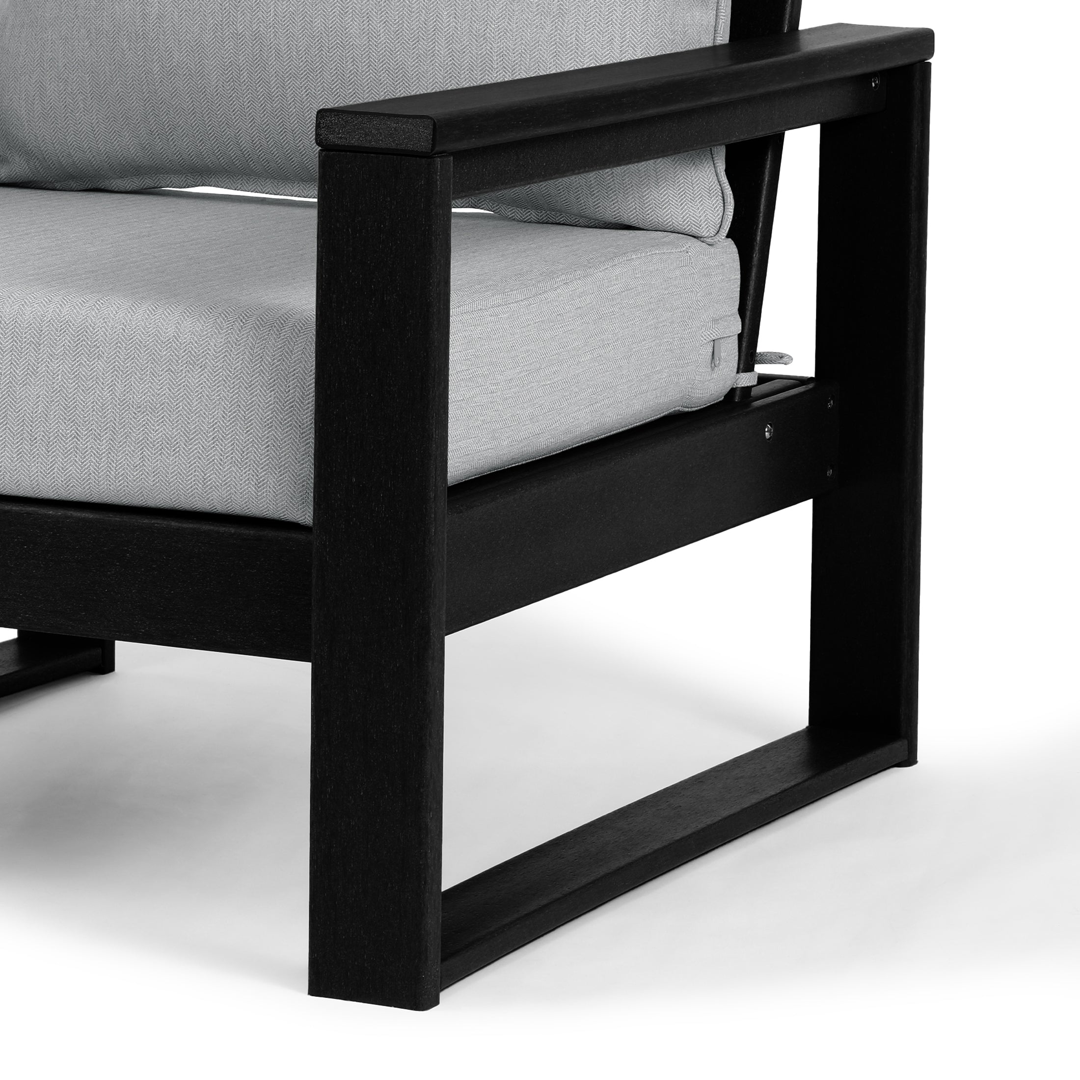 Rockaway Outdoor Patio HDPE Right Arm Facing Sectional Corner Chair with Patio Cushions