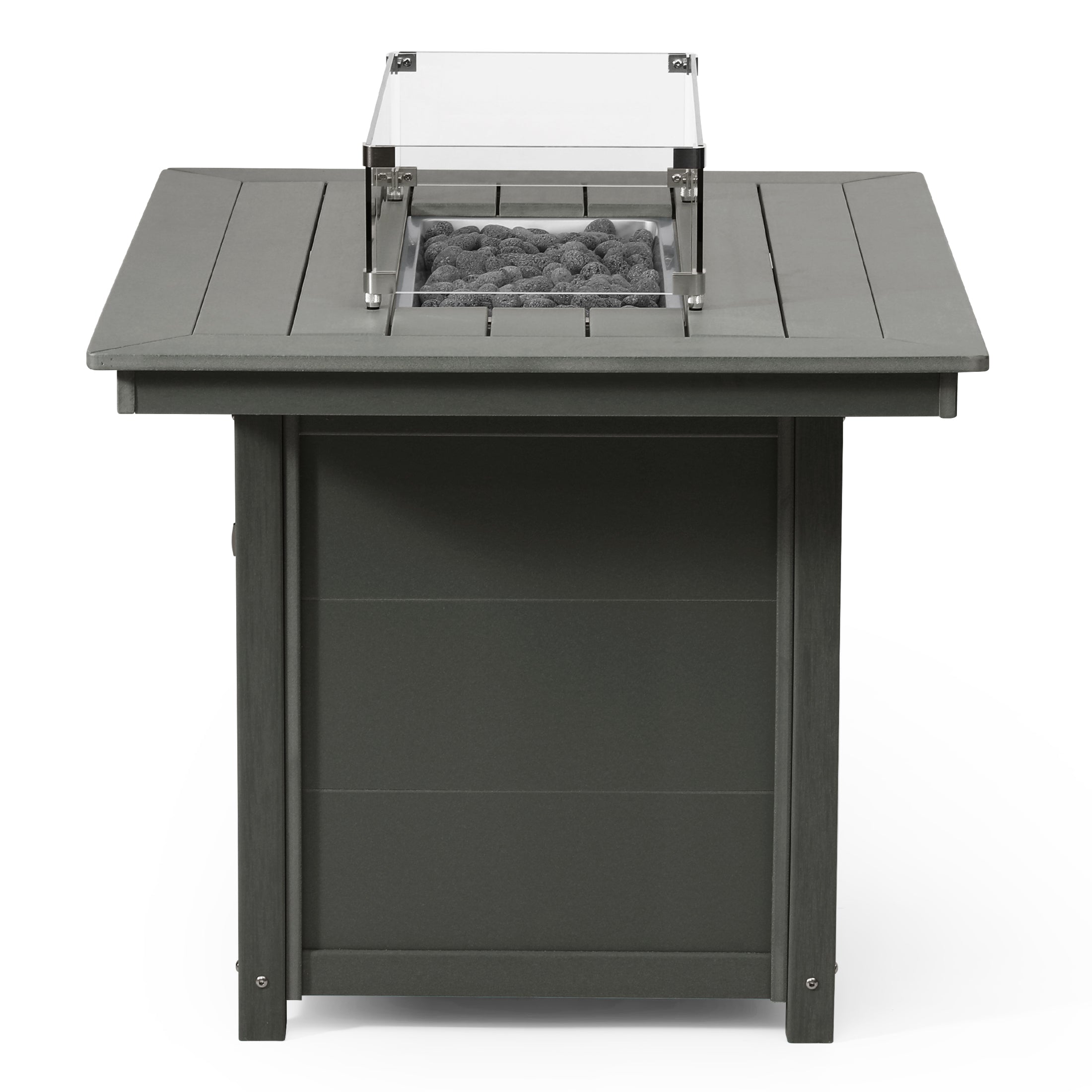Sol 46" Modern Outdoor Patio Gas Propane Rectangular Fire Pit Table