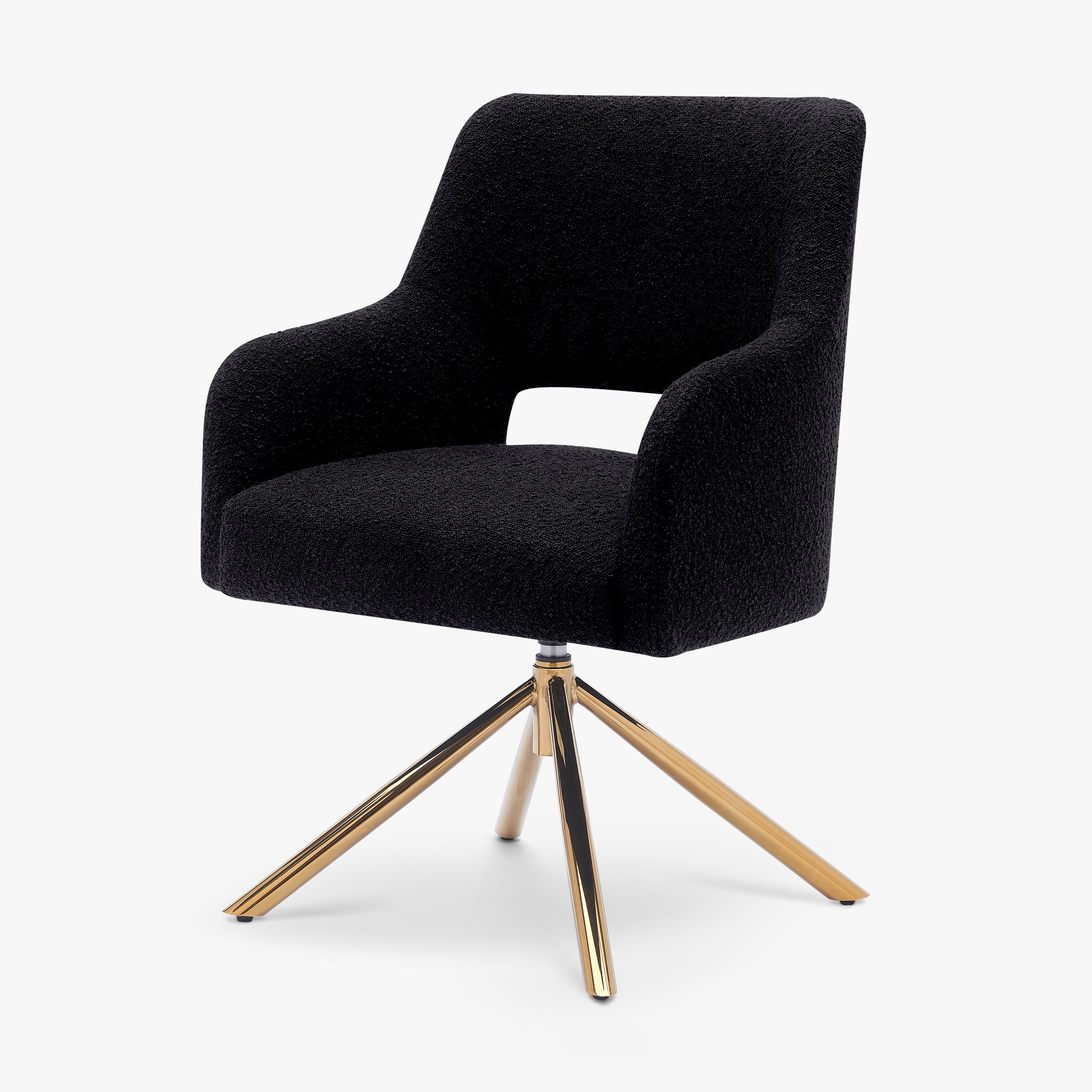 Amélie Mid-Century Modern Wide Boucle Swivel Vanity Chair