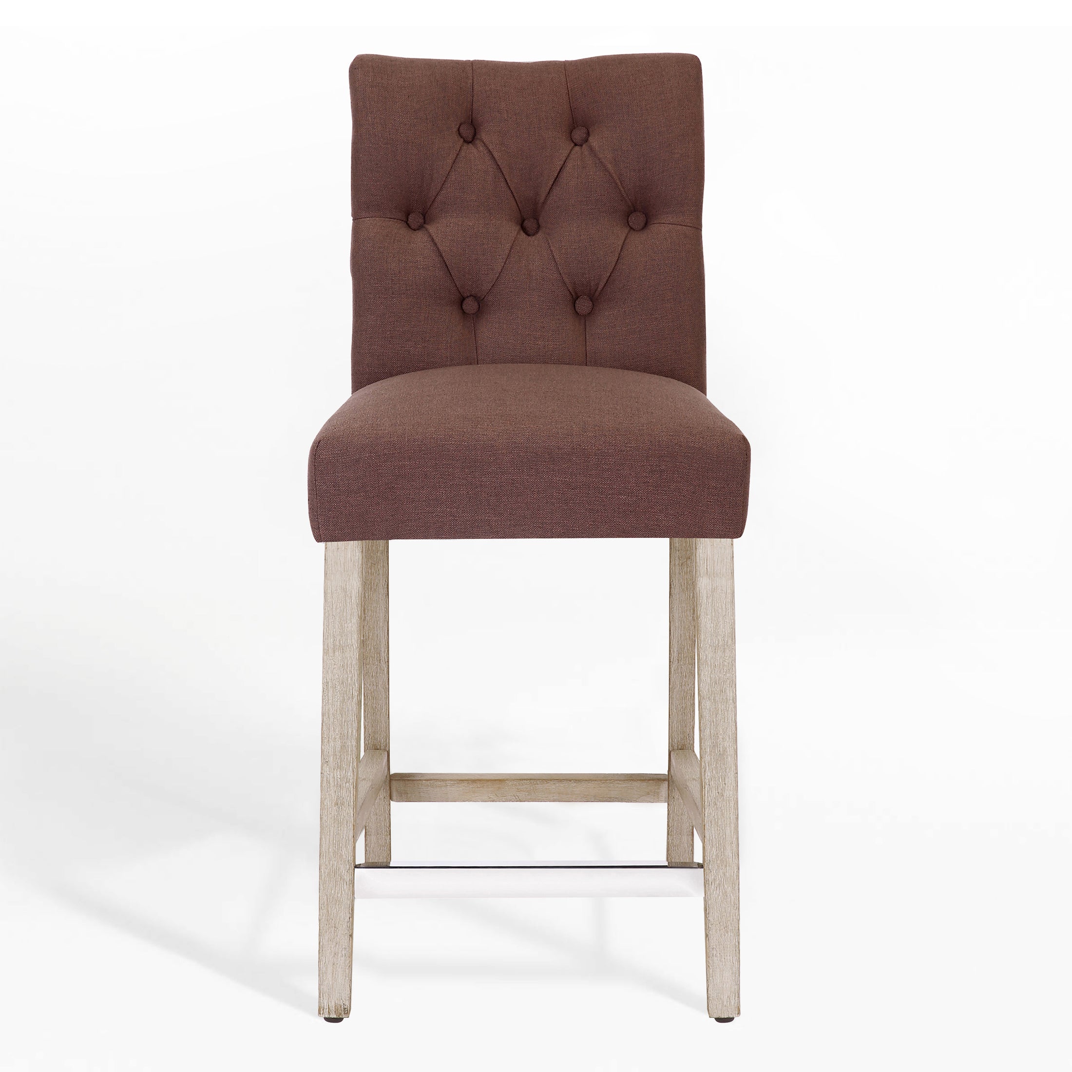 Bellmount 24" Linen Fabric Tufted Counter Stool,Antique Gray