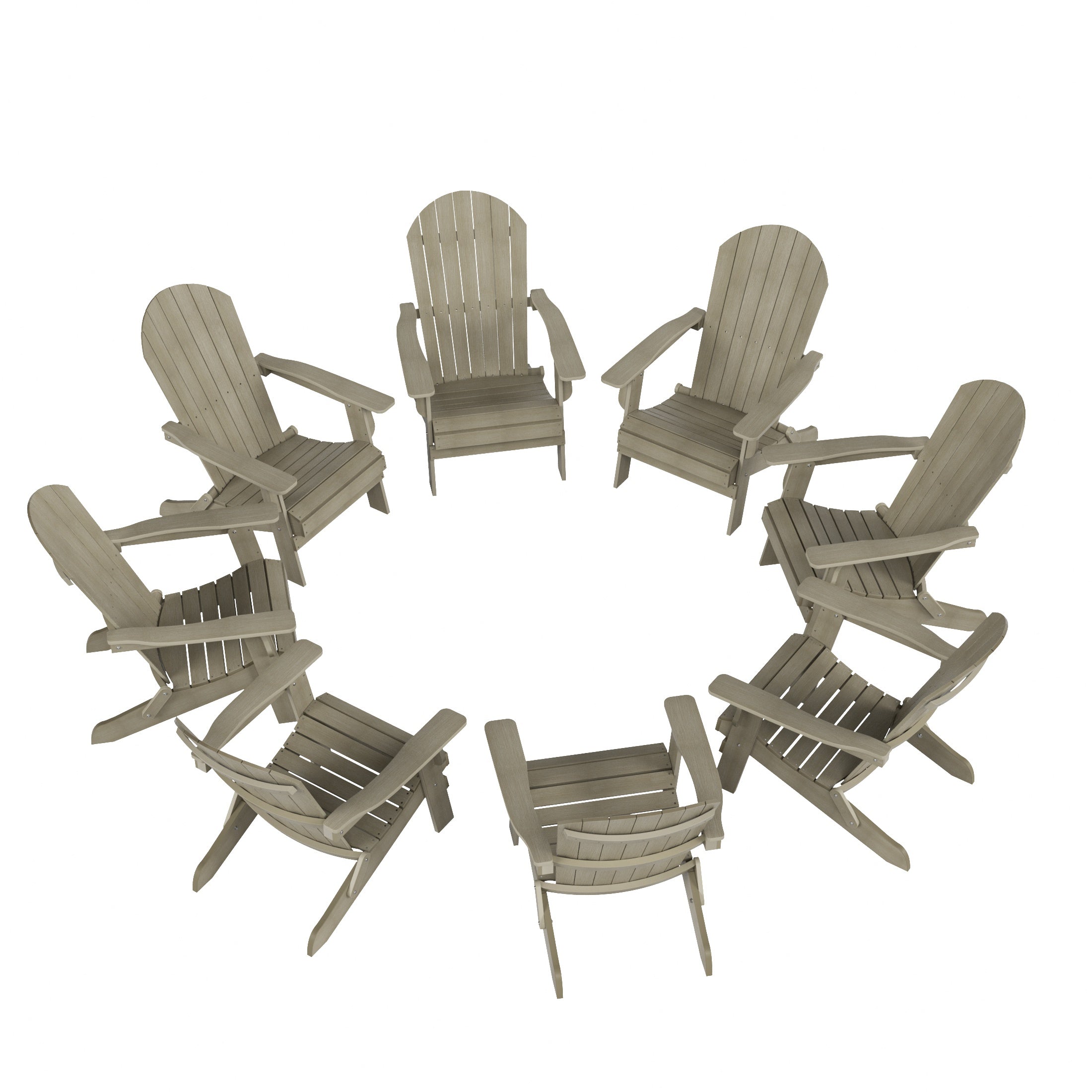 Florence HIPS Outdoor Folding Adirondack Seashell Chair (Set of 8)