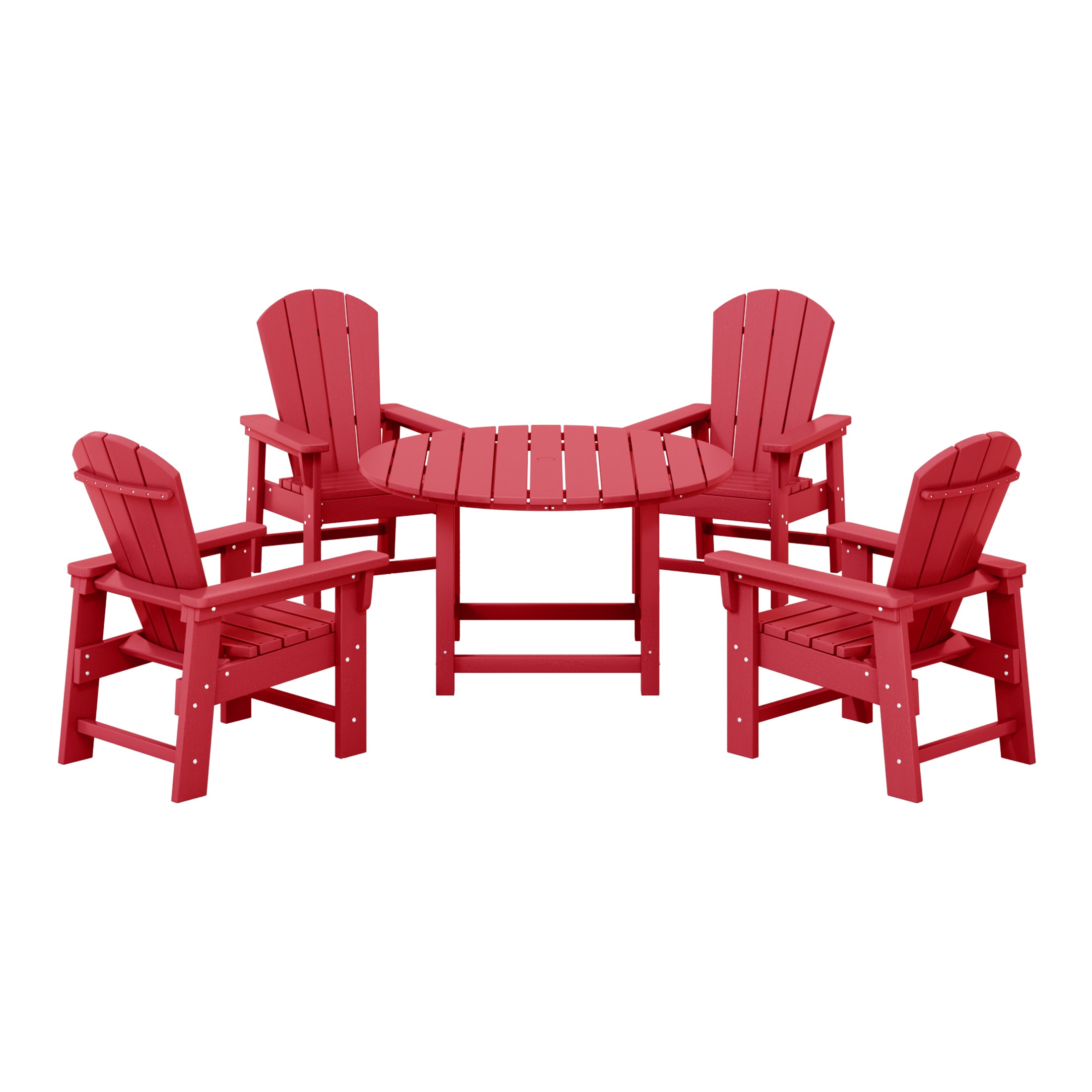 Paradise Kids 5-Piece HDPE Outdoor Patio Round Dining Table and Chairs Set