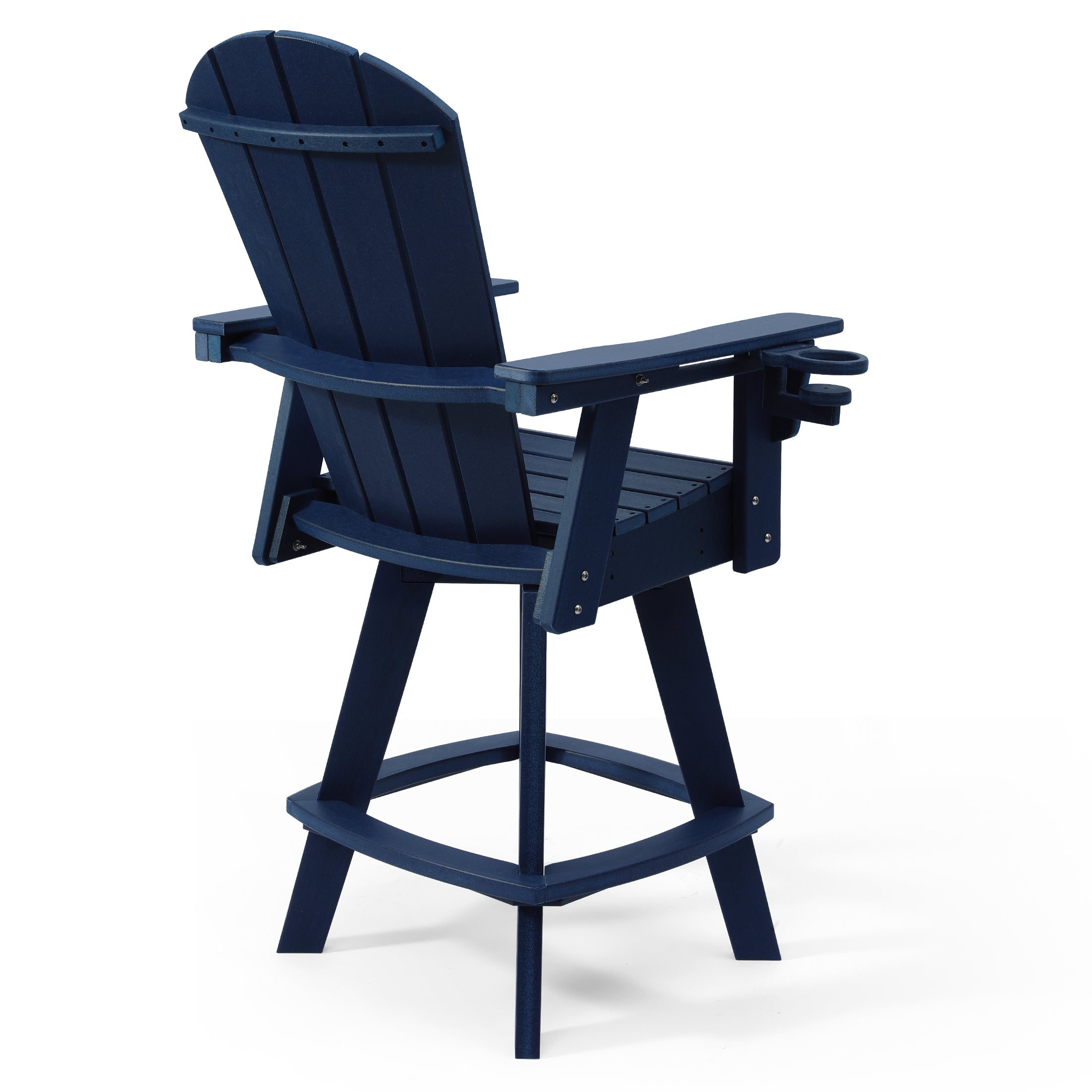 Paradise Outdoor HDPE Swivel Adirondack Bar Height Chair With Cup Holder