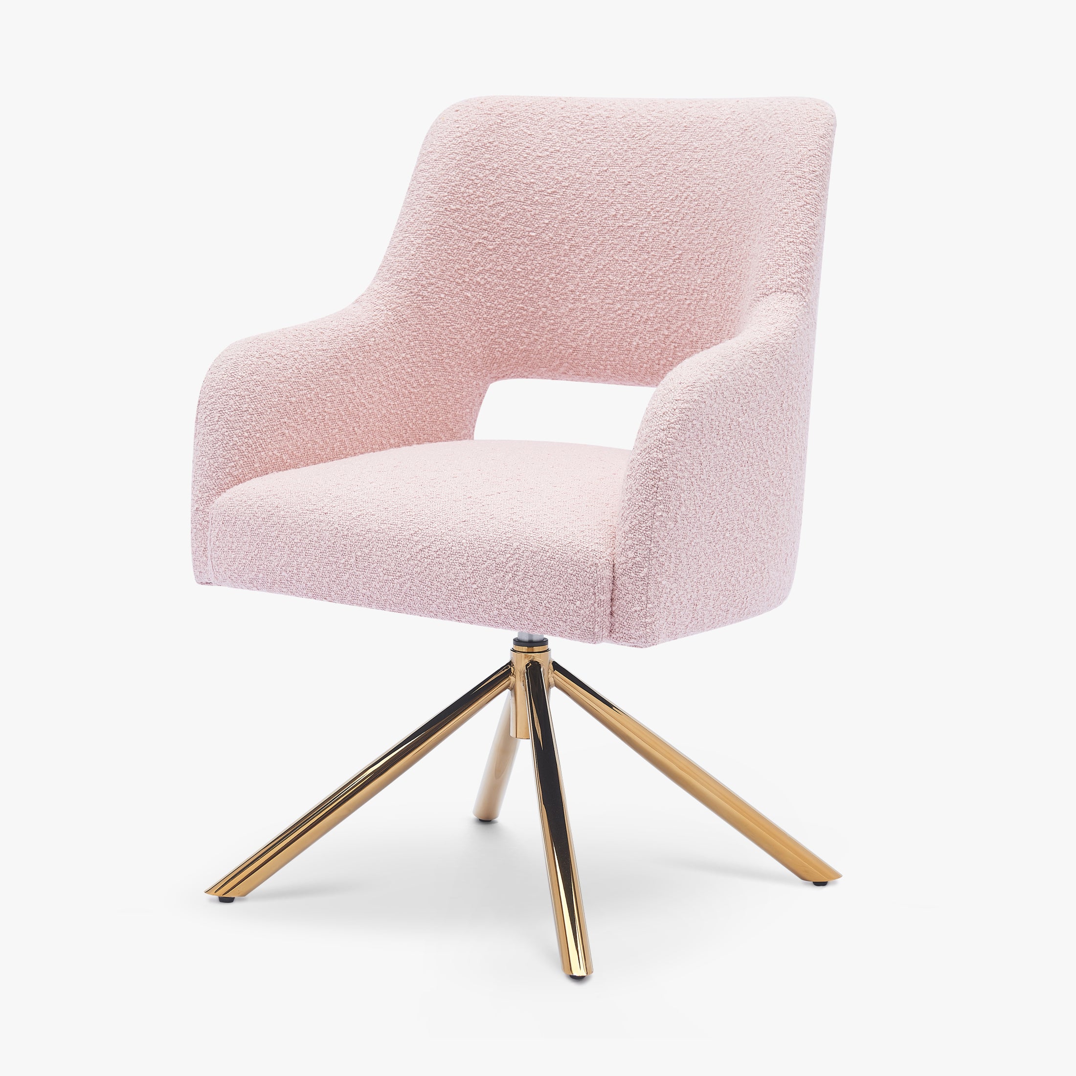 Amélie Mid-Century Modern Wide Boucle Swivel Vanity Chair