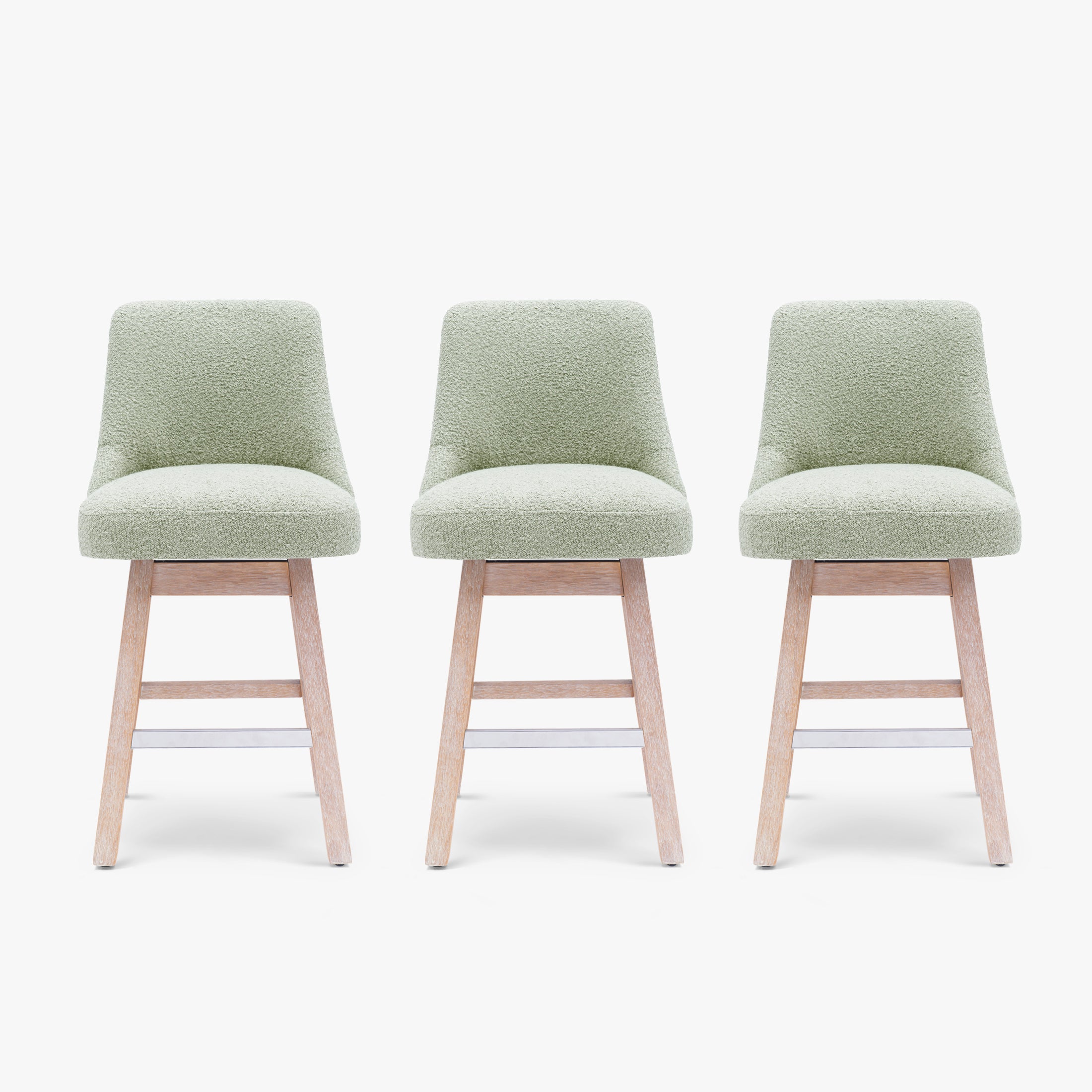 Amélie 26" Upholstered Swivel Counter Height Bar Stools (Set of 3)