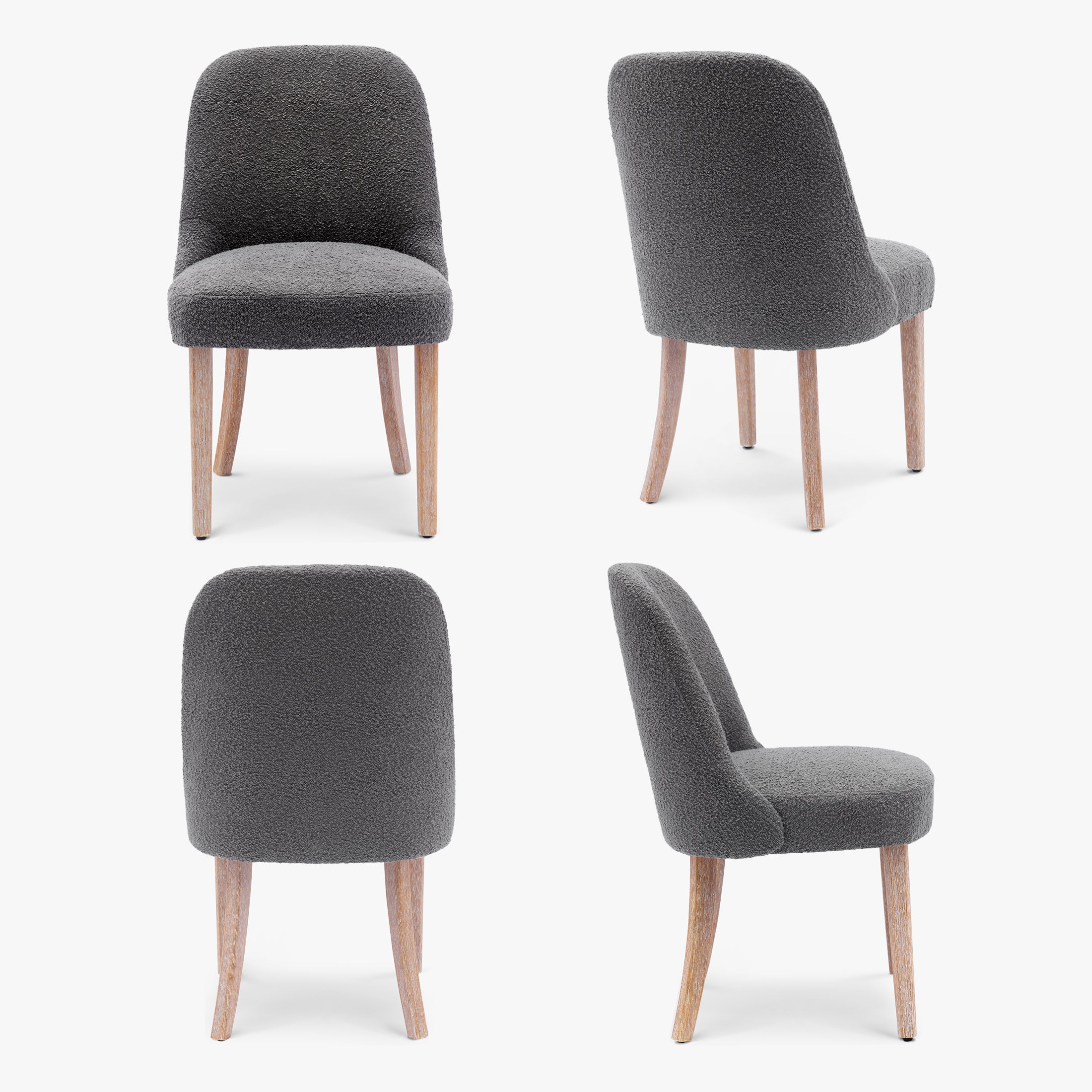 Amélie Mid-Century Modern Upholstered Boucle Dining Chair (Set of 4)
