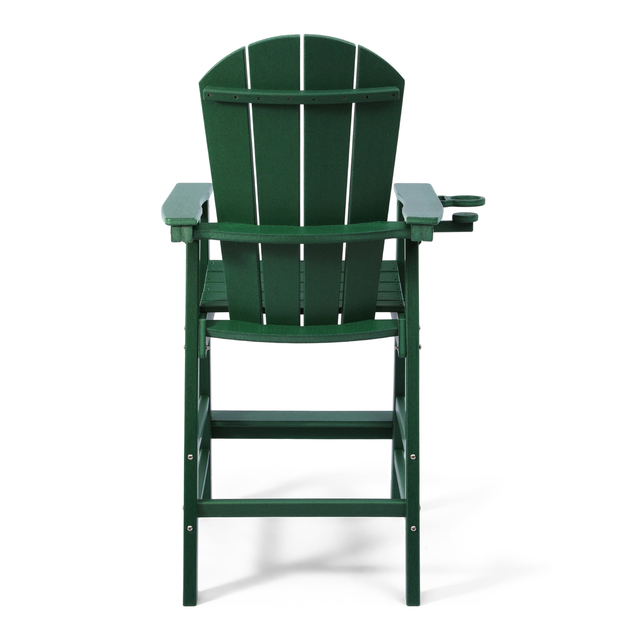 Paradise Outdoor HDPE Tall Adirondack Bar Height Chair With Cup Holder