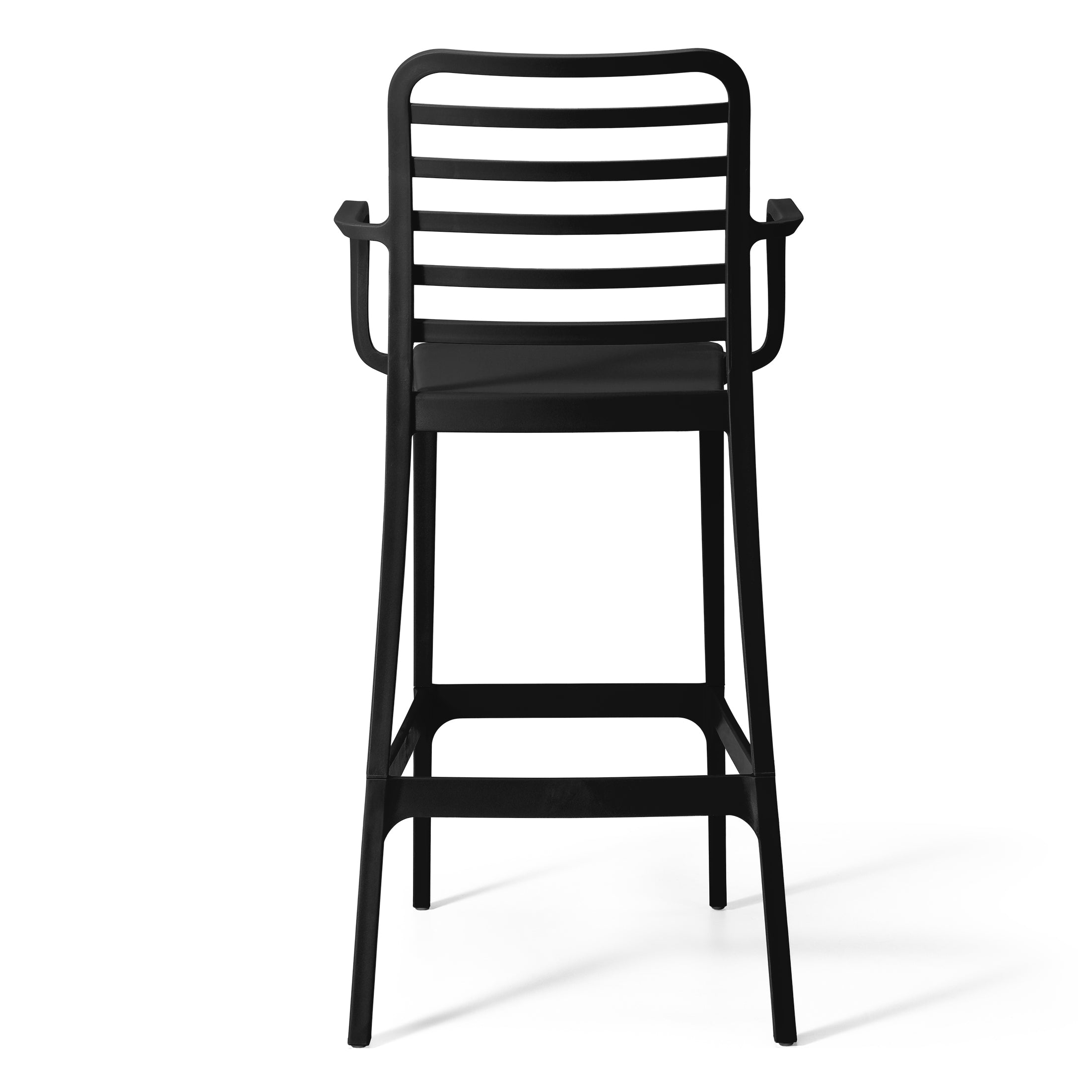 Sunshine 29.5" Outdoor Polypropylene Plastic Patio Bar Height Stools (Set of 2)