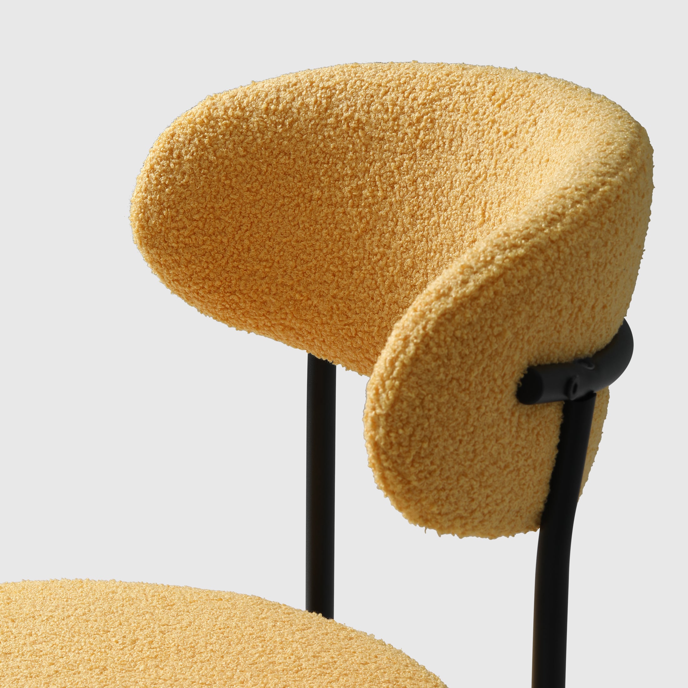 Celine Mid Century Modern Upholstered Sherpa Dining Chairs (Set of 4)