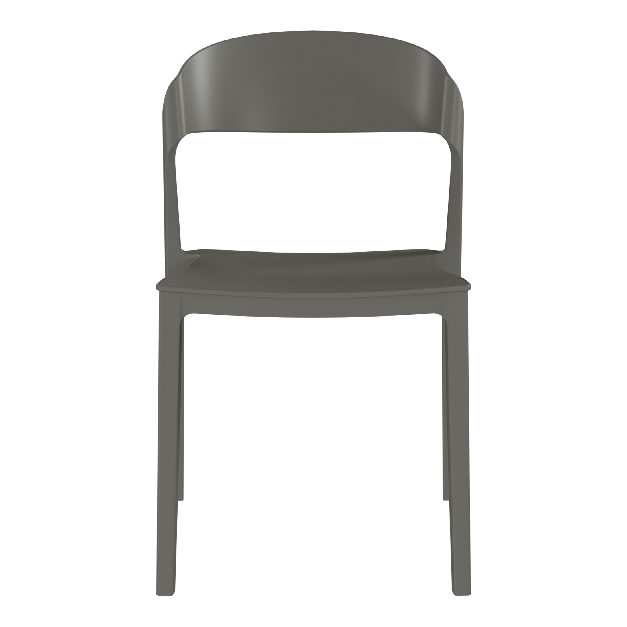Sunshine Outdoor Modern Stackable Plastic Patio Bistro Dining Side Chairs (Set of 2)