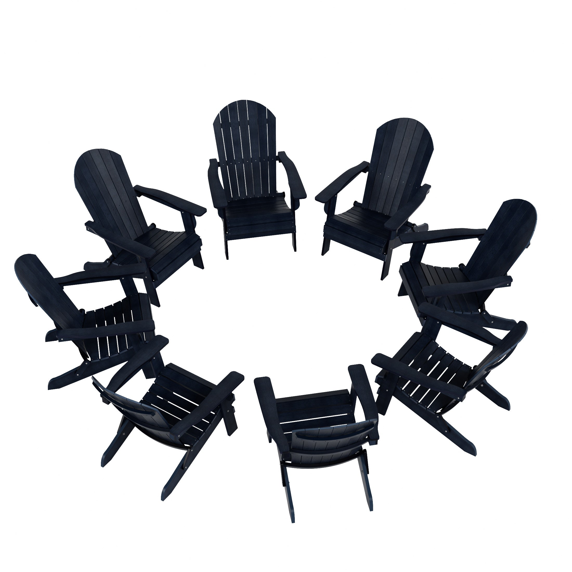 Florence HIPS Outdoor Folding Adirondack Seashell Chair (Set of 8)