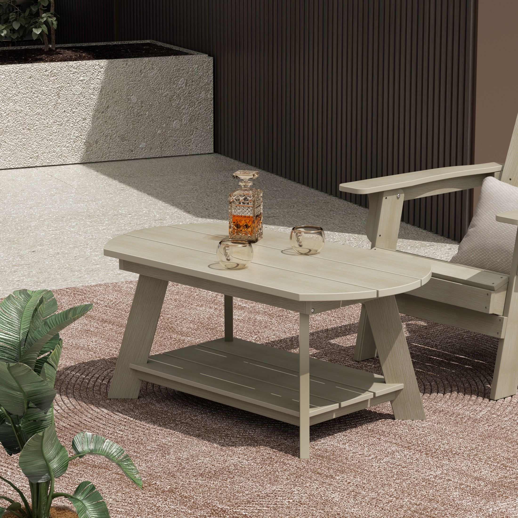 Florence Outdoor Patio All-weather Modern Coffee Table